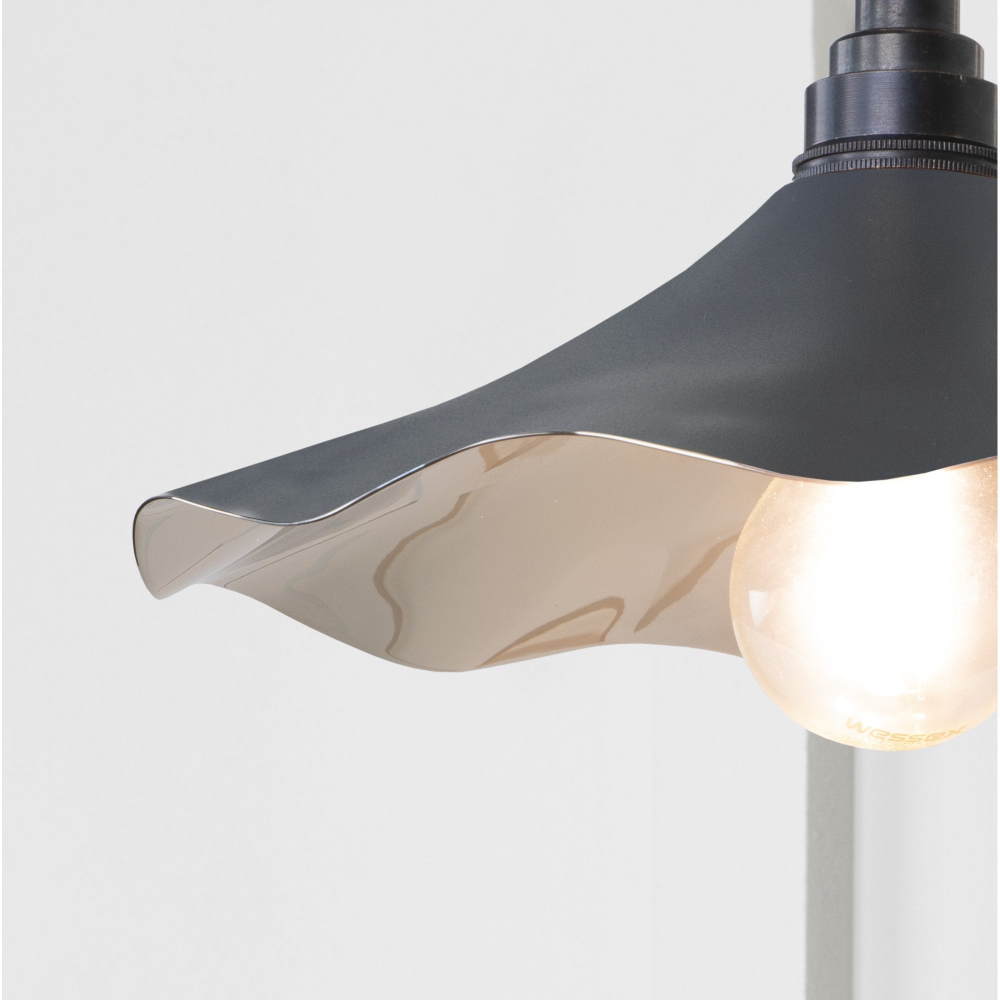 From The Anvil Smooth Nickel Flora Wall Light - Slate (Mid Grey)