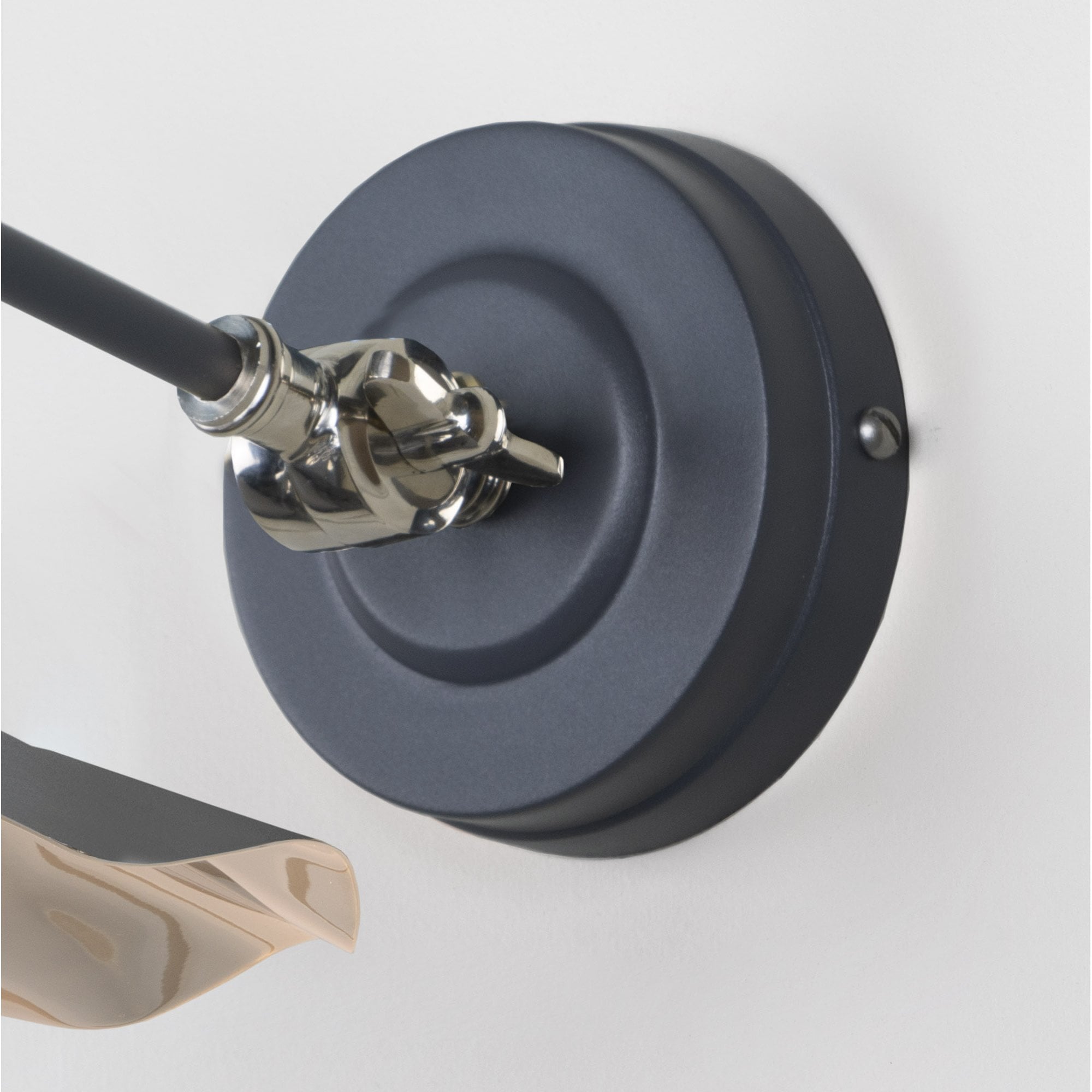 From The Anvil Smooth Nickel Flora Wall Light - Slate (Mid Grey)