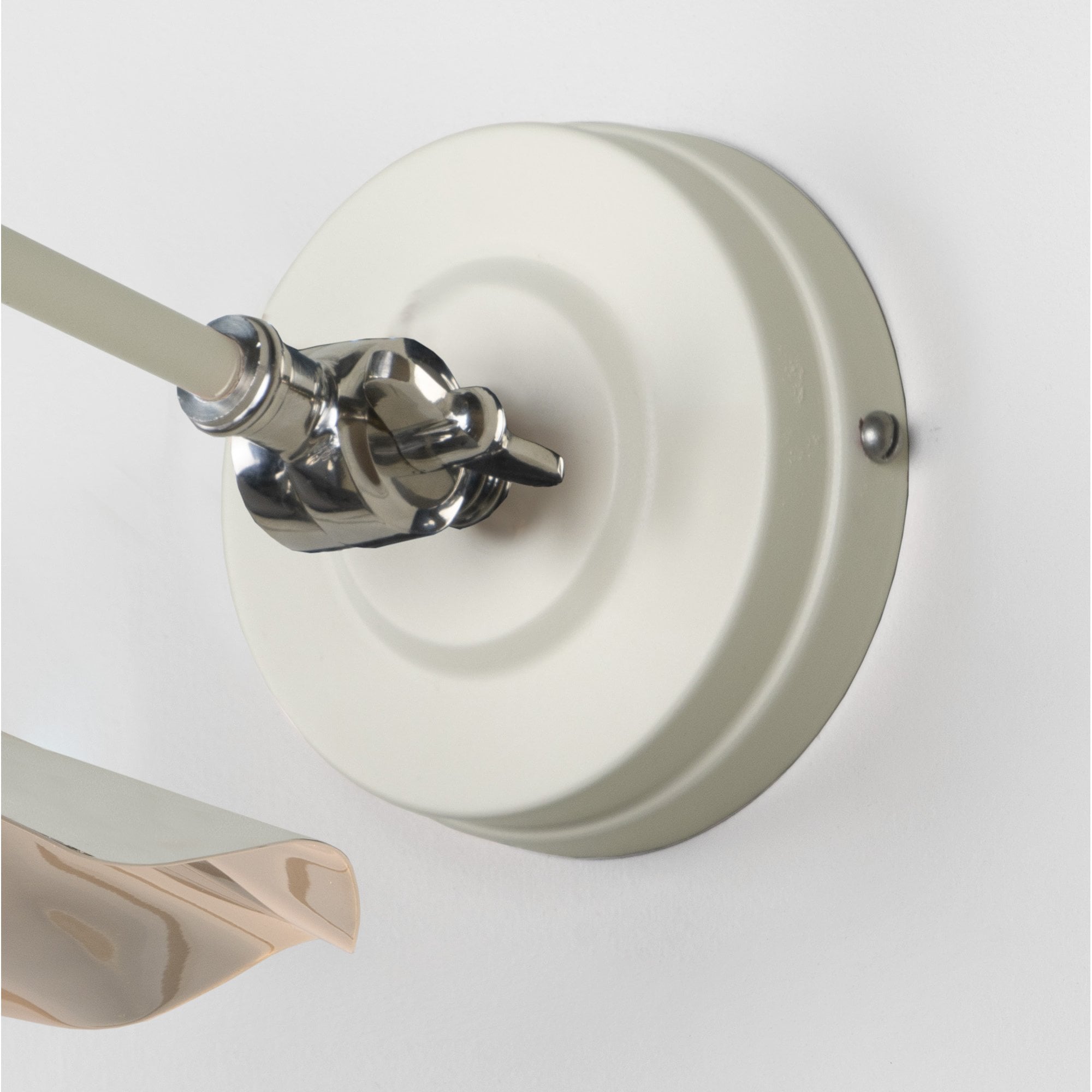 From The Anvil Smooth Nickel Flora Wall Light - Teasel (Off White/Cream)