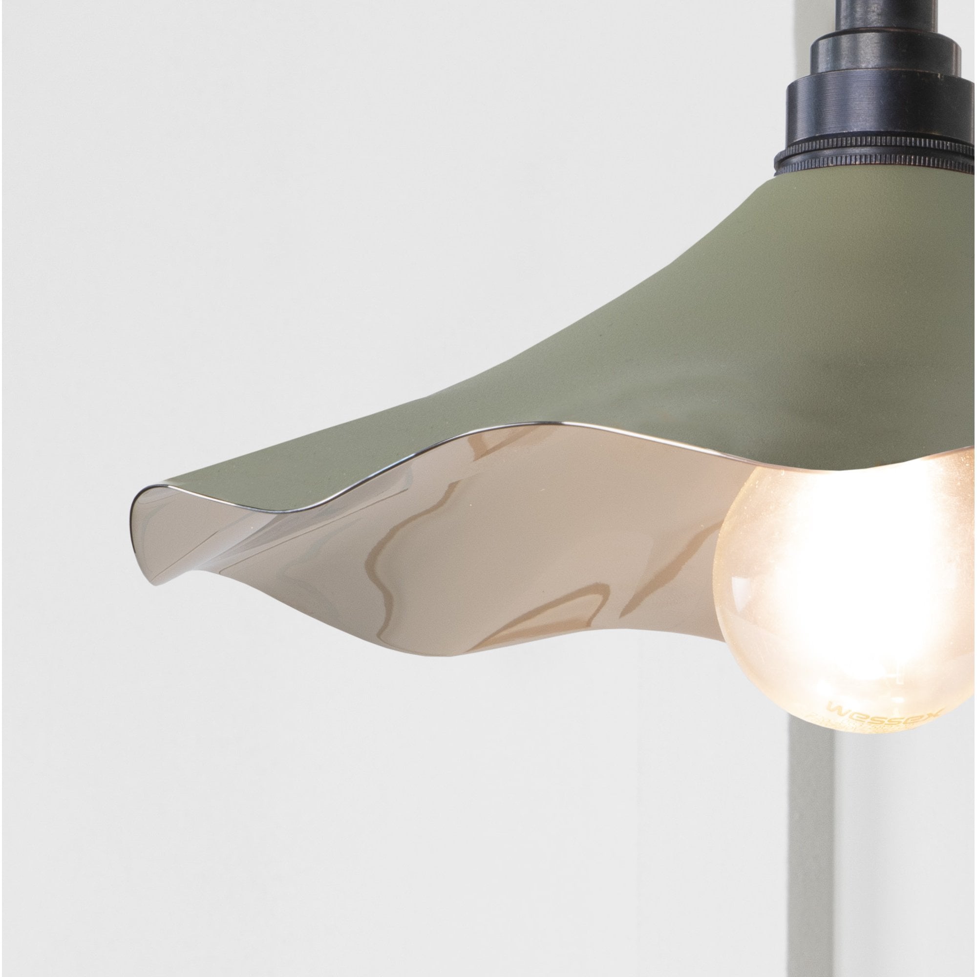 From The Anvil Smooth Nickel Flora Wall Light - Tump (Pale Green)