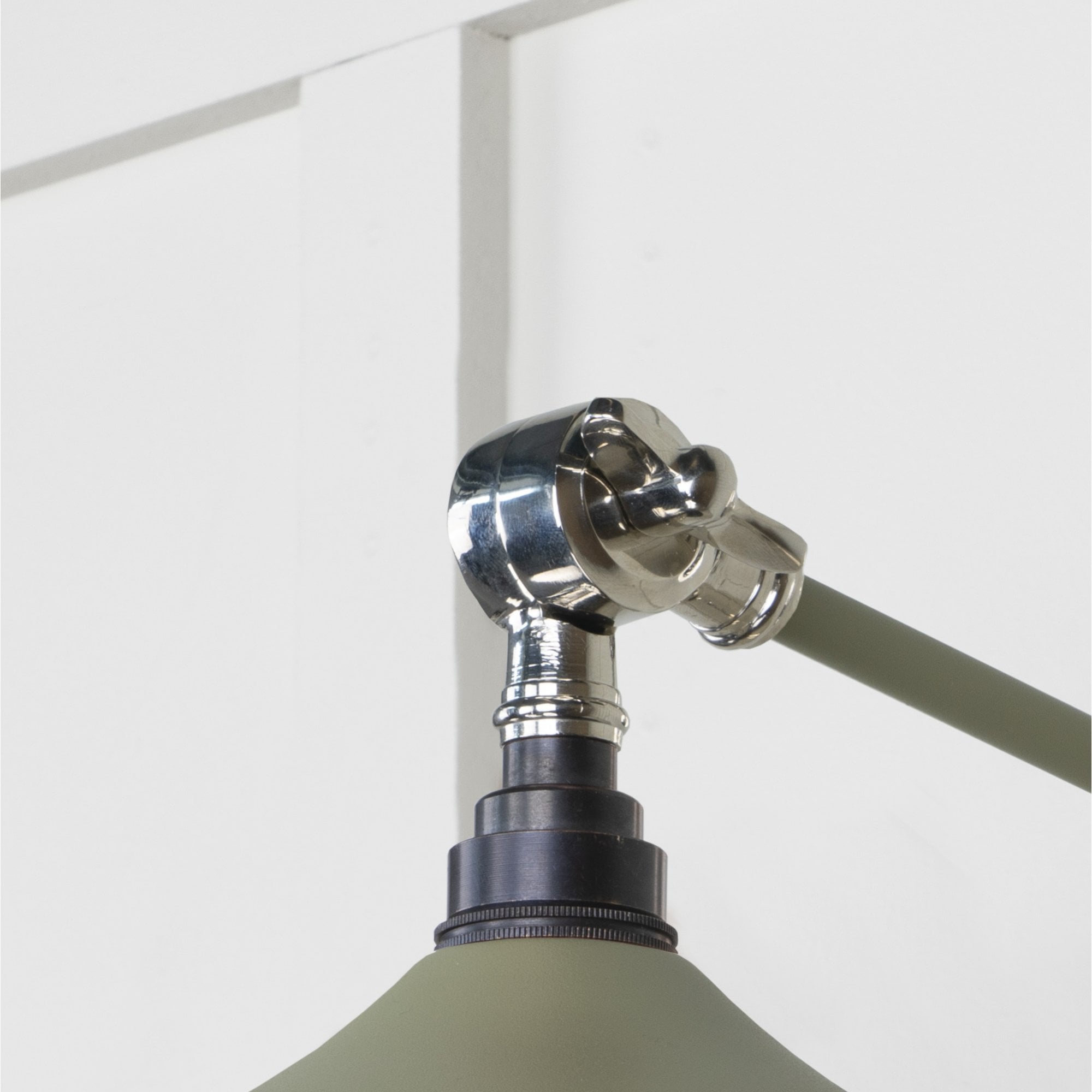 From The Anvil Smooth Nickel Flora Wall Light - Tump (Pale Green)