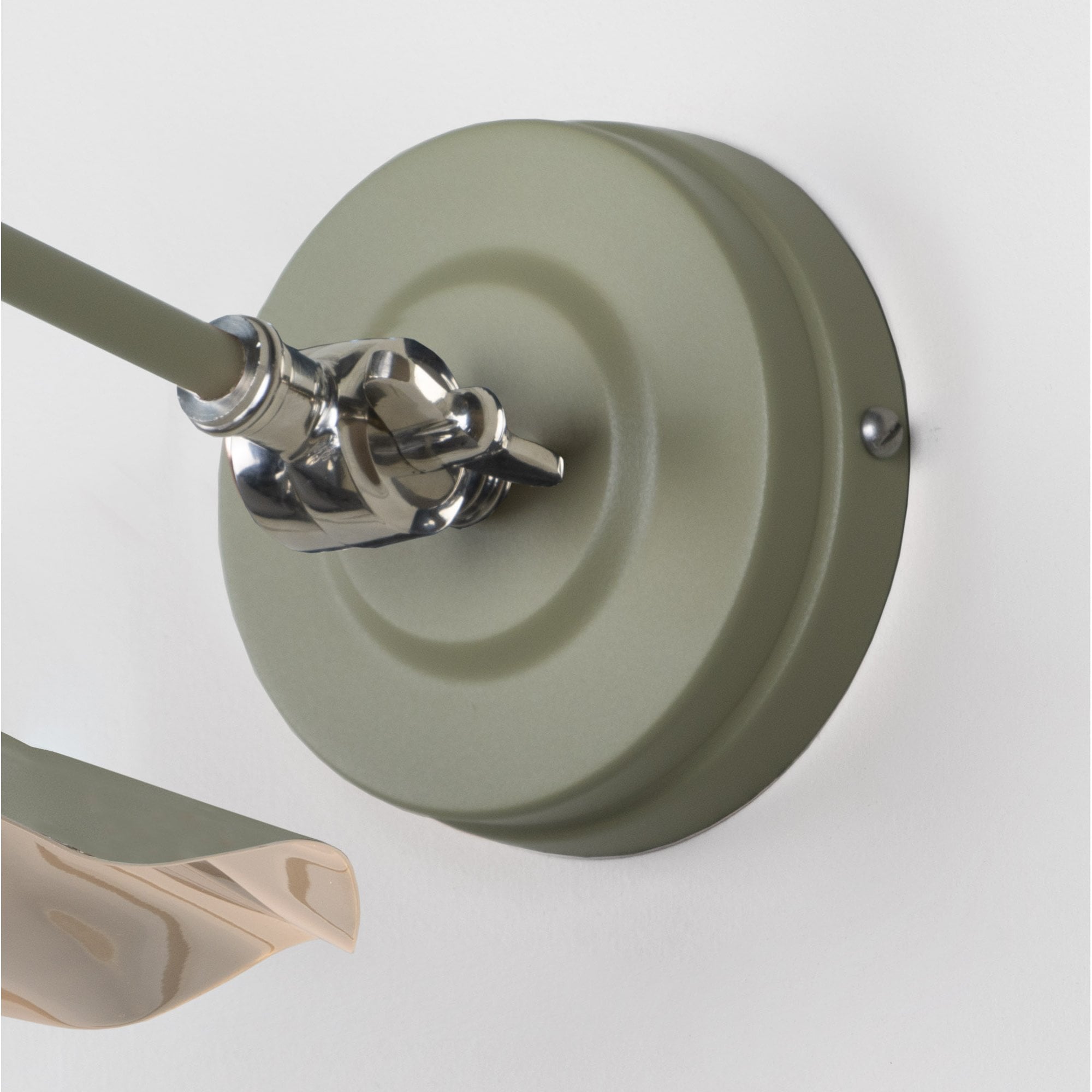 From The Anvil Smooth Nickel Flora Wall Light - Tump (Pale Green)