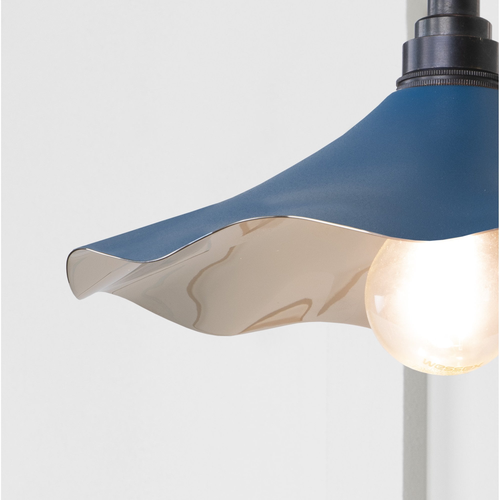 From The Anvil Smooth Nickel Flora Wall Light - Upstream (Blue)