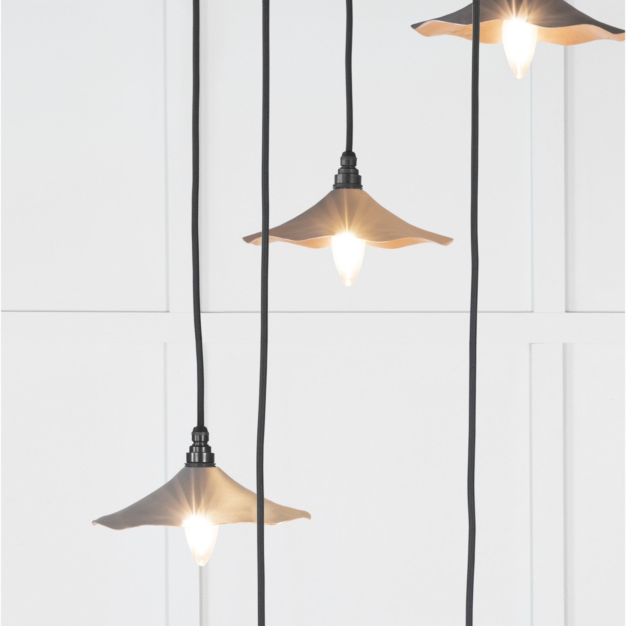 From The Anvil Smooth Copper Flora Cluster Pendant - Bluff (Warm Grey)
