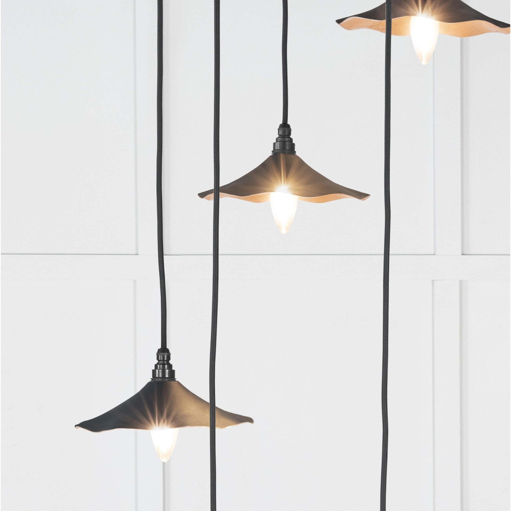 From The Anvil Smooth Copper Flora Cluster Pendant - Soot (Dark Grey)