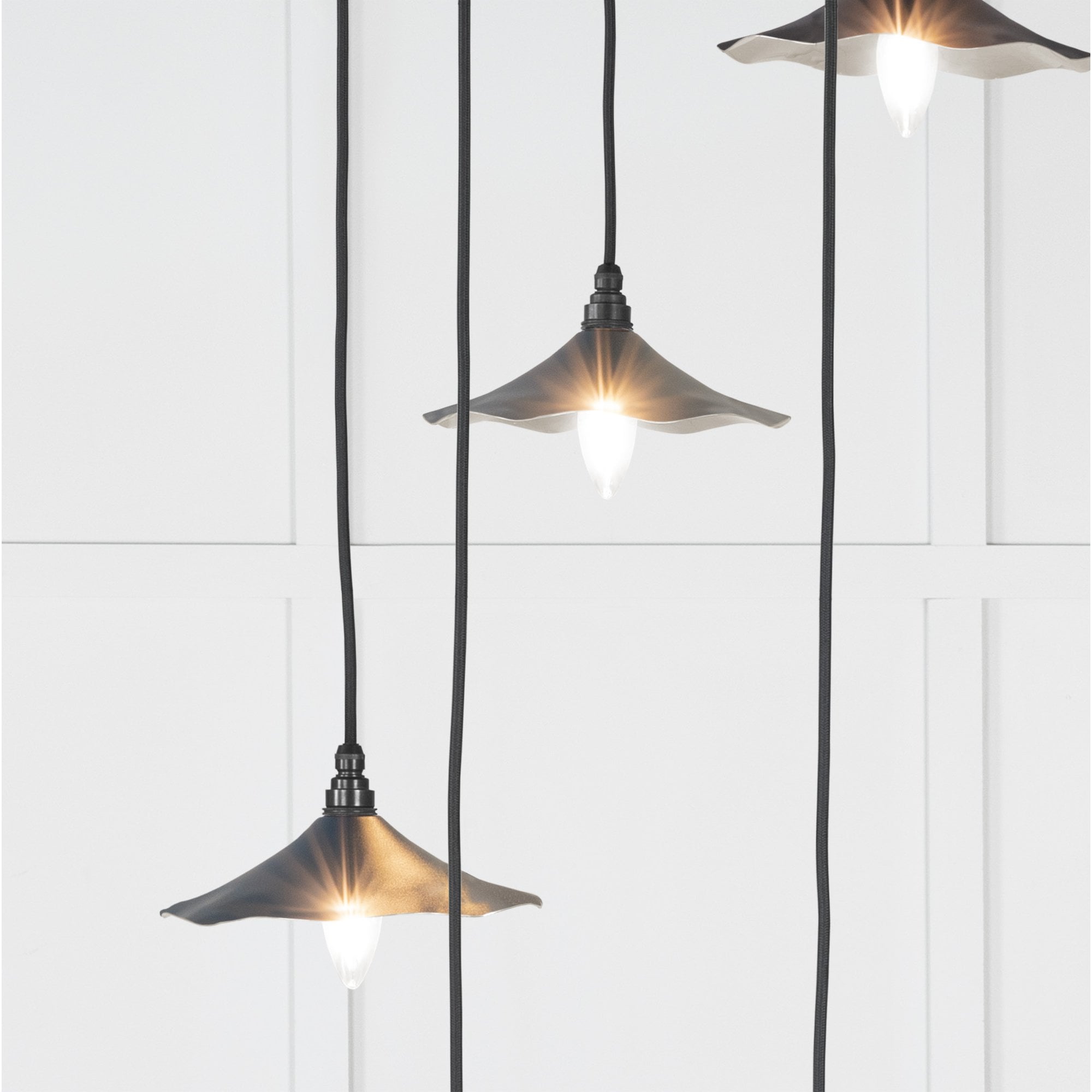 From The Anvil Smooth Nickel Flora Cluster Pendant - Dusk (Dark Blue/Grey)