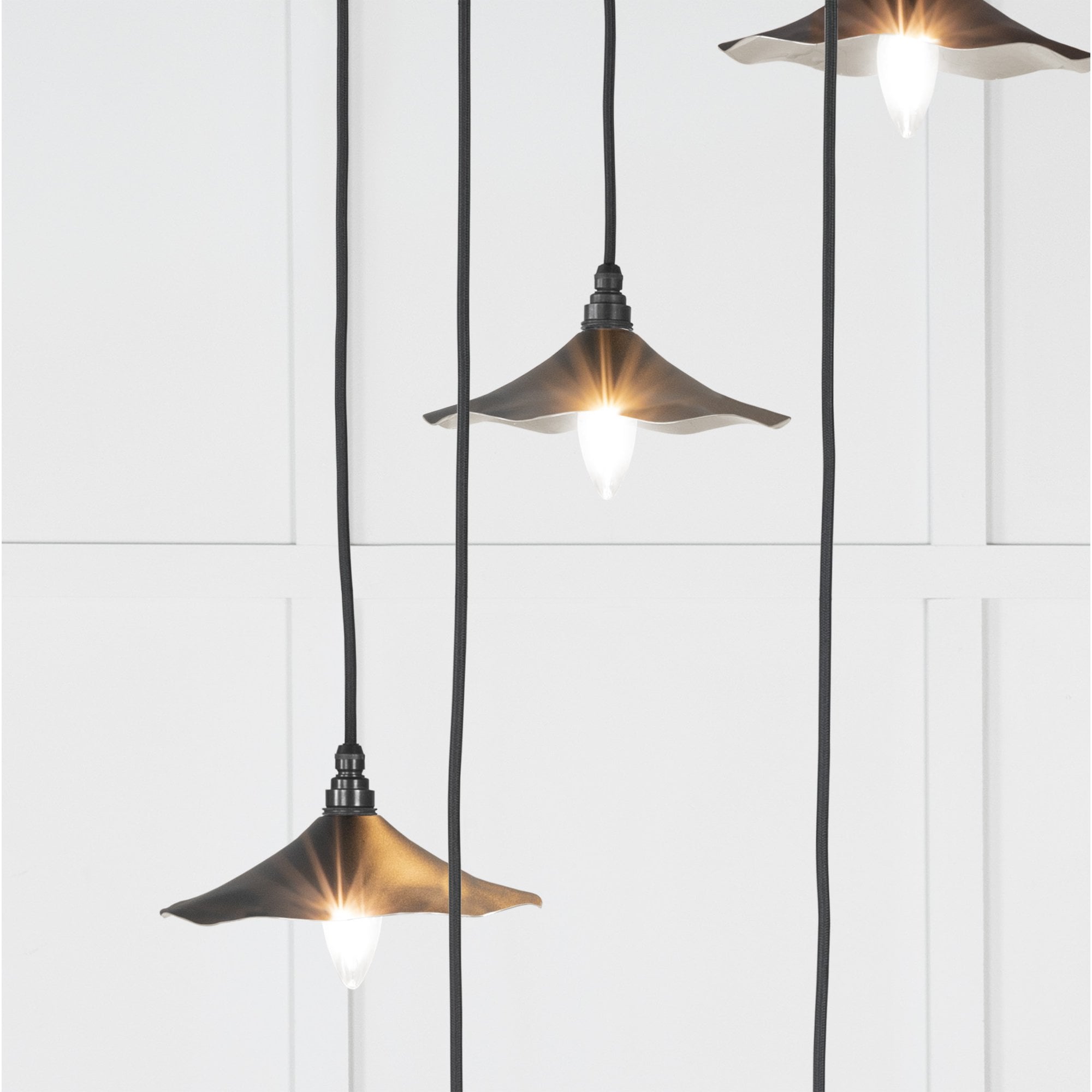 From The Anvil Smooth Nickel Flora Cluster Pendant - Elan Black