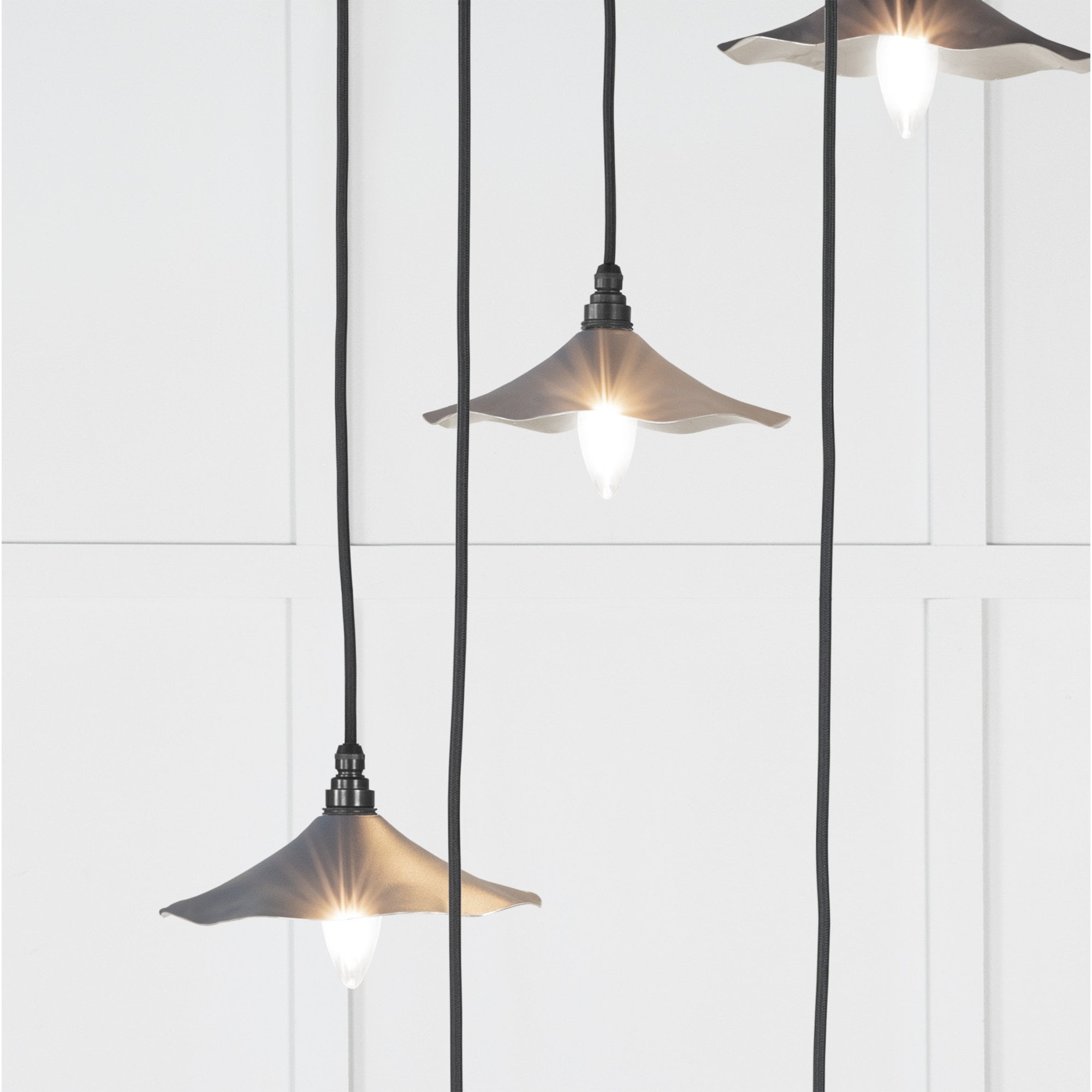 From The Anvil Smooth Nickel Flora Cluster Pendant - Slate (Mid Grey)