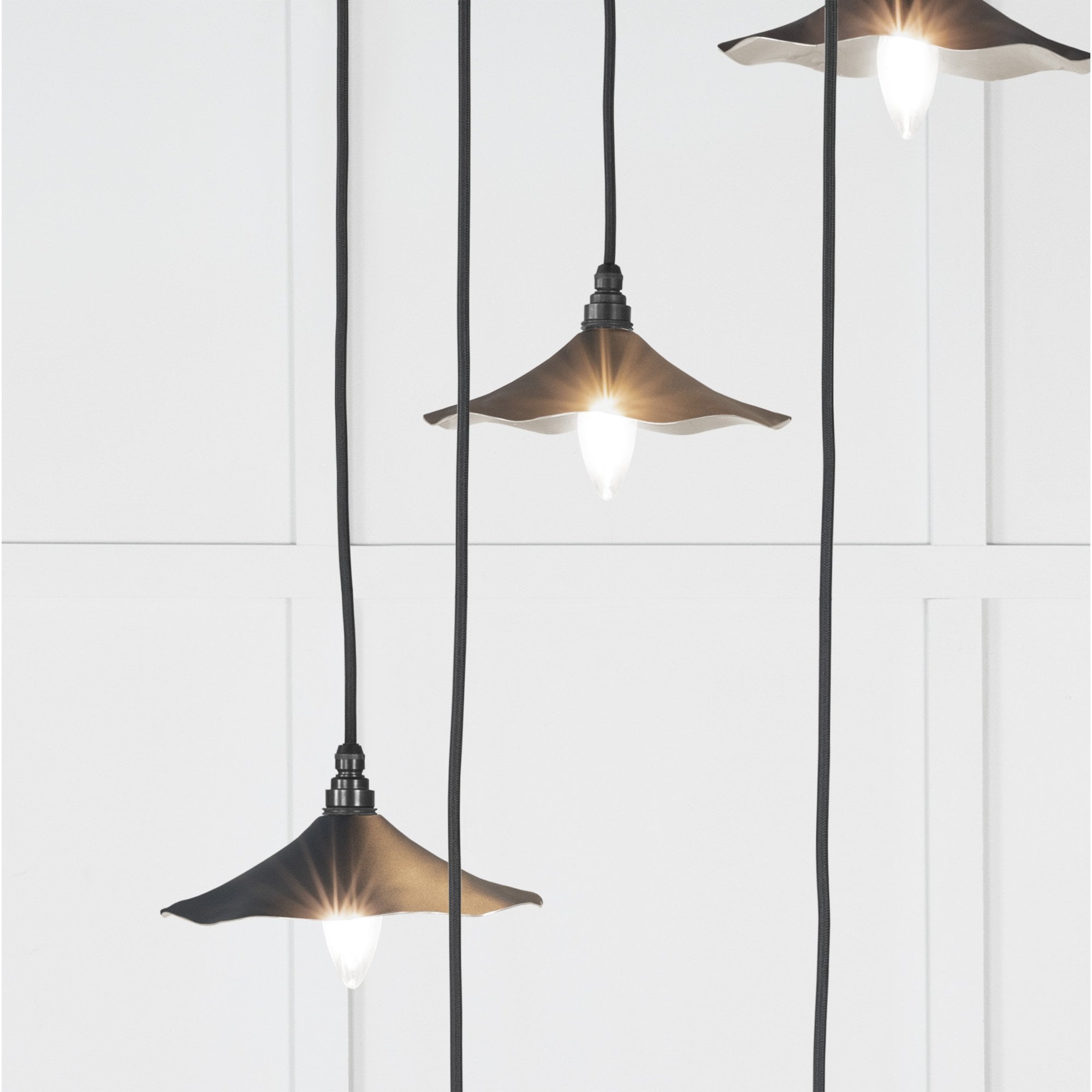 From The Anvil Smooth Nickel Flora Cluster Pendant - Soot (Dark Grey)