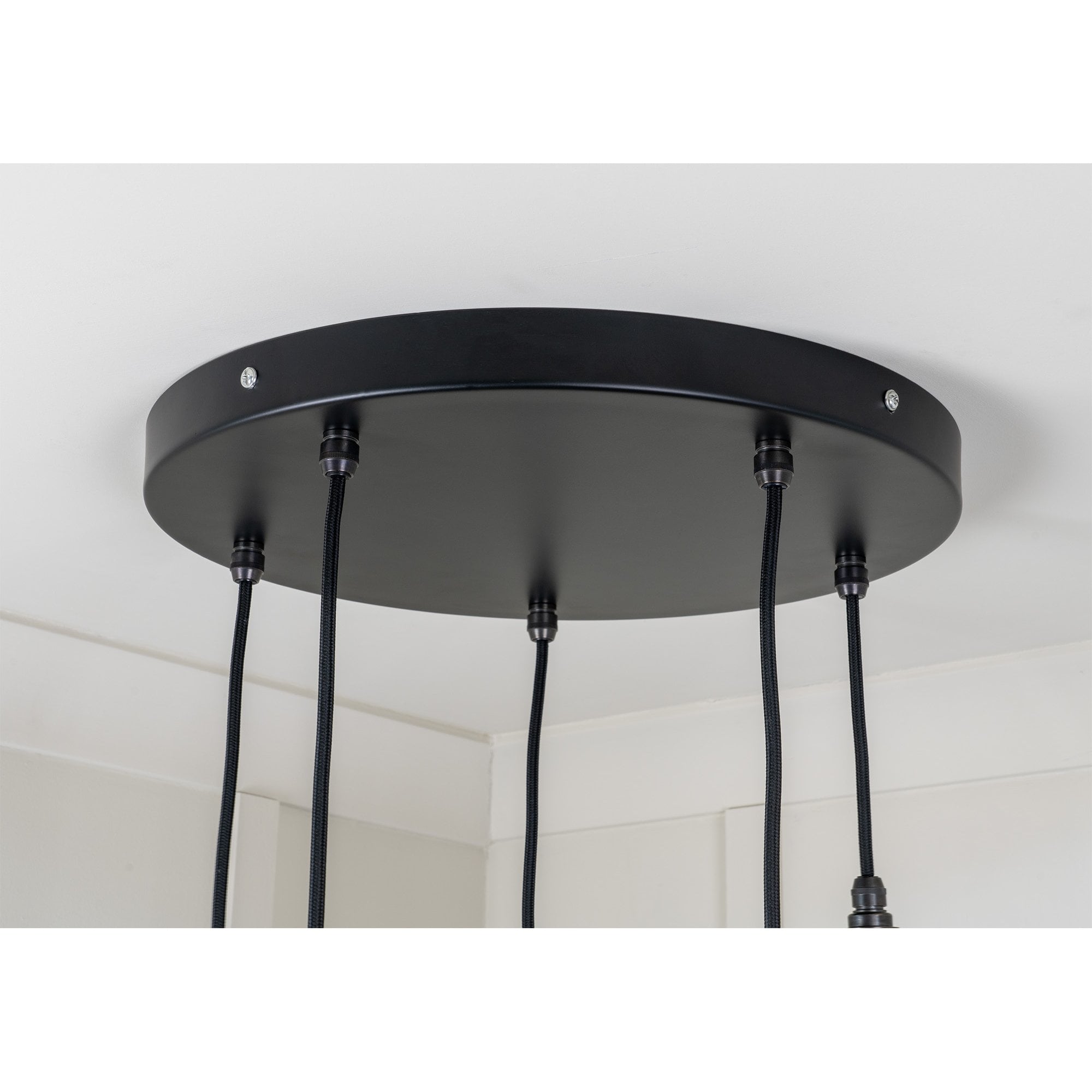 From The Anvil Smooth Nickel Flora Cluster Pendant - Soot (Dark Grey)