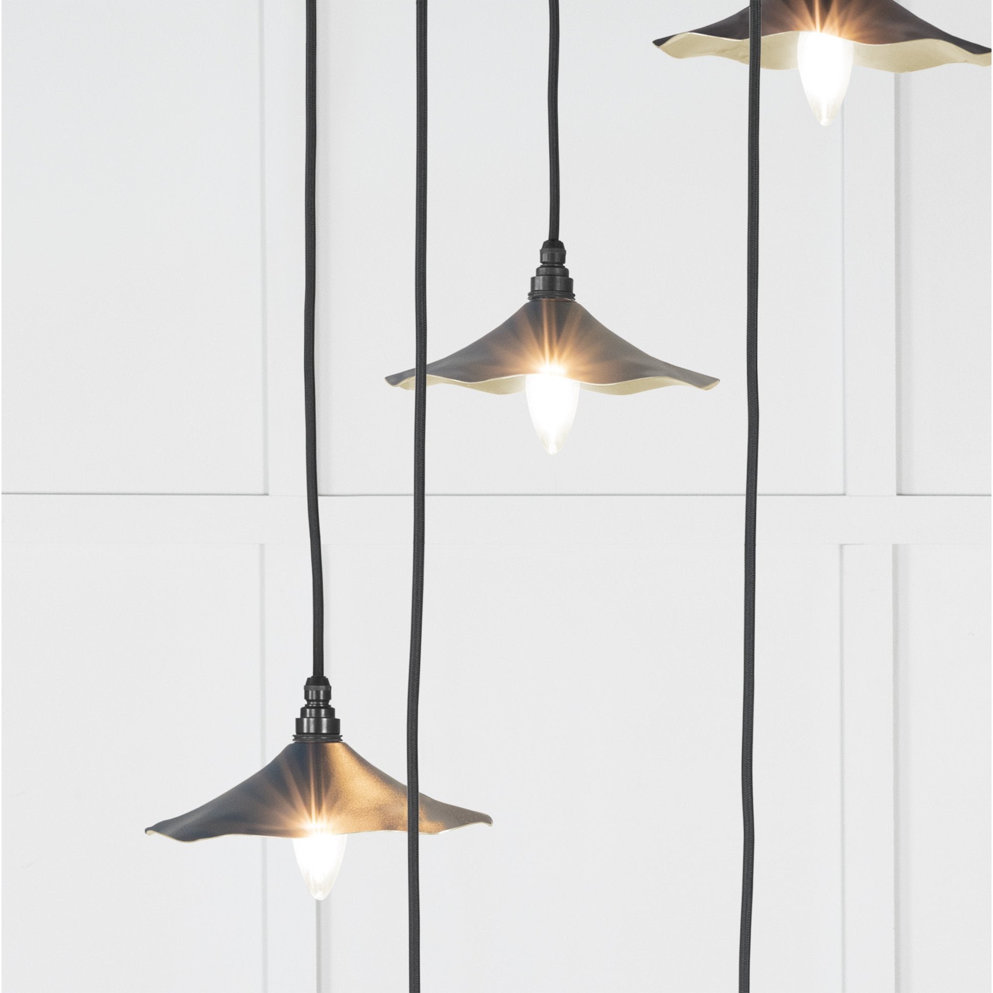 From The Anvil Smooth Brass Flora Cluster Pendant - Dusk (Dark Blue/Grey)