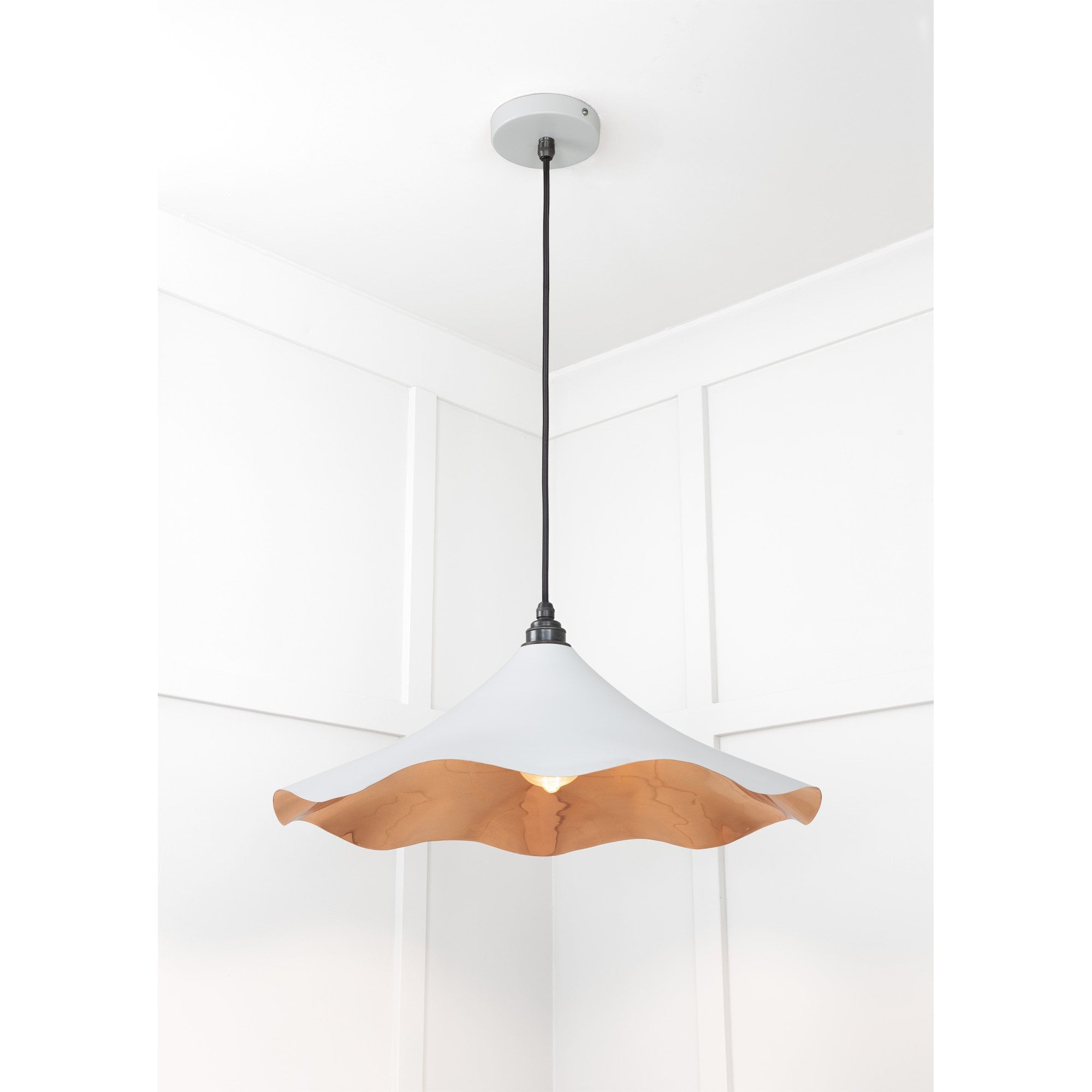 From The Anvil Smooth Copper Flora Pendant - Birch (Pale Grey)