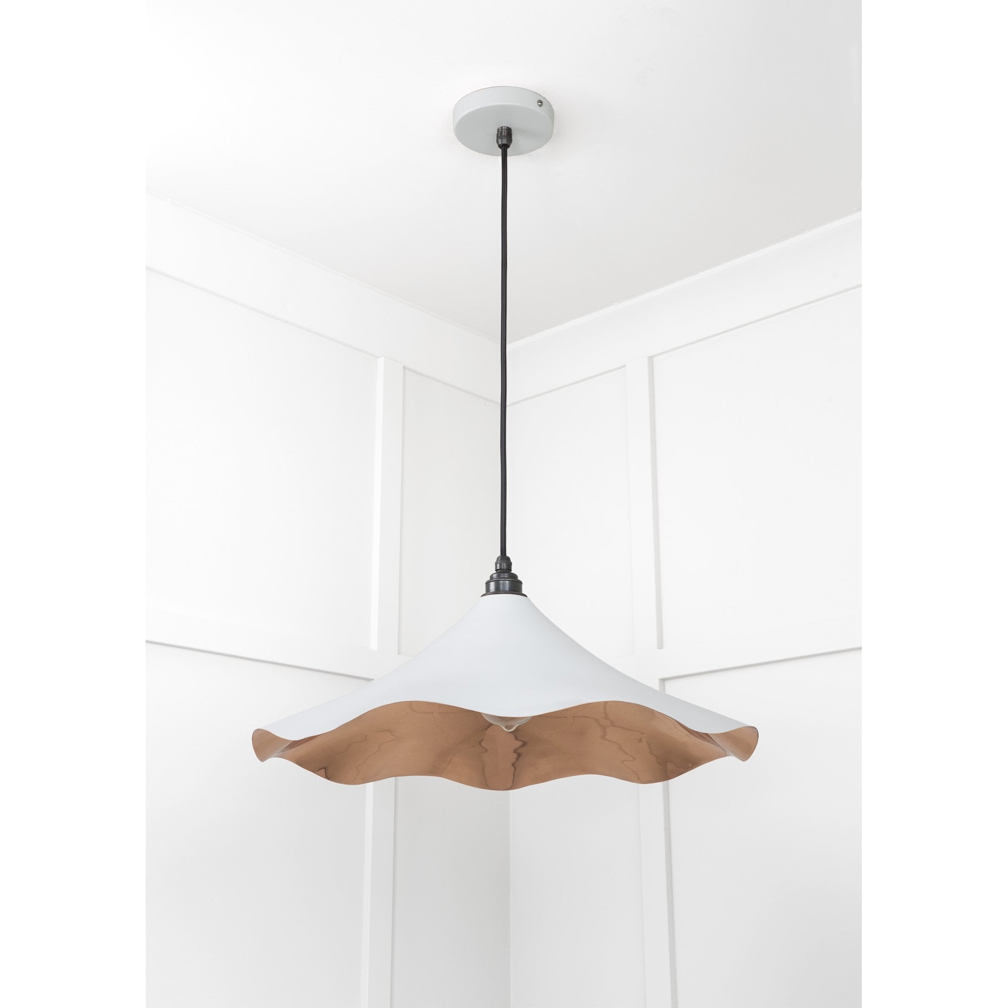 From The Anvil Smooth Copper Flora Pendant - Birch (Pale Grey)