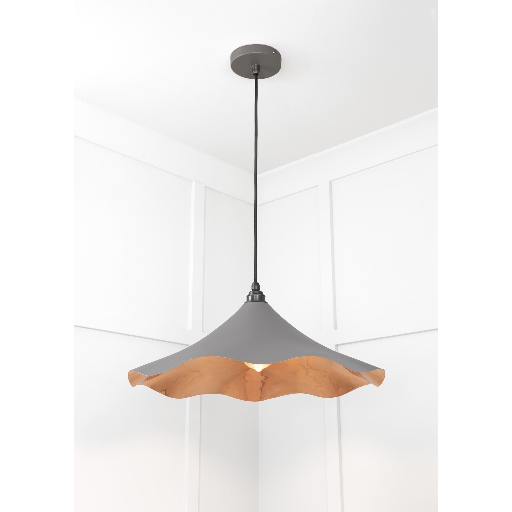From The Anvil Smooth Copper Flora Pendant - Bluff (Warm Grey)