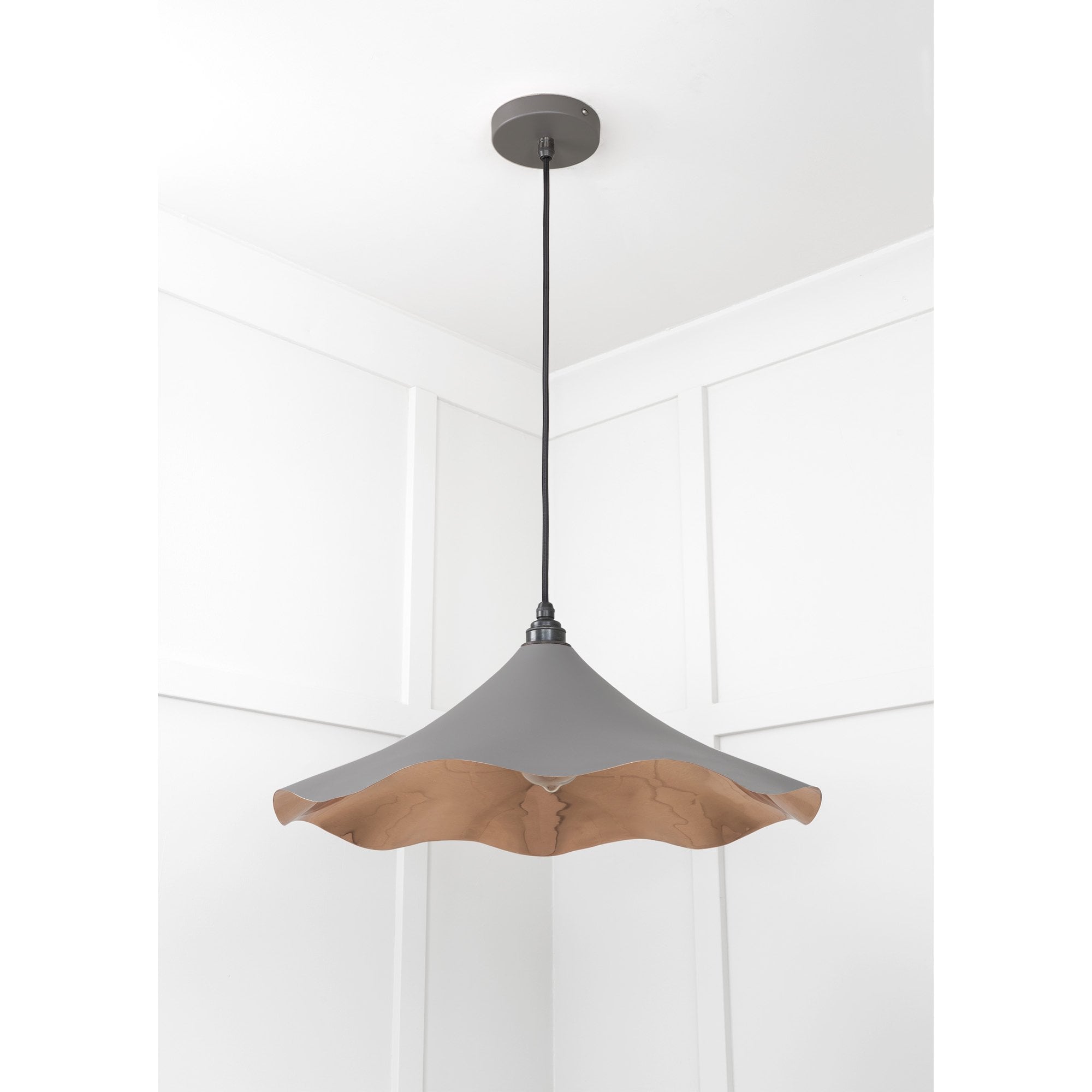 From The Anvil Smooth Copper Flora Pendant - Bluff (Warm Grey)