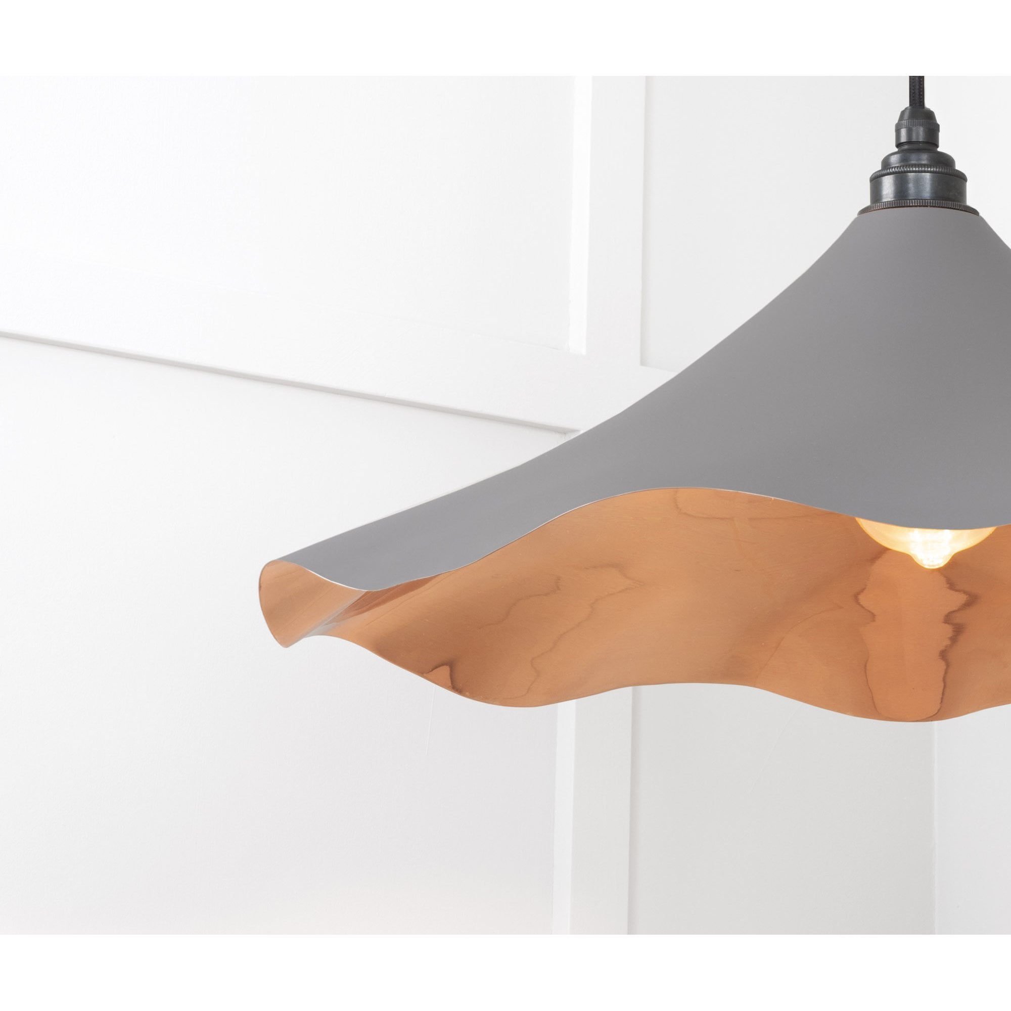 From The Anvil Smooth Copper Flora Pendant - Bluff (Warm Grey)