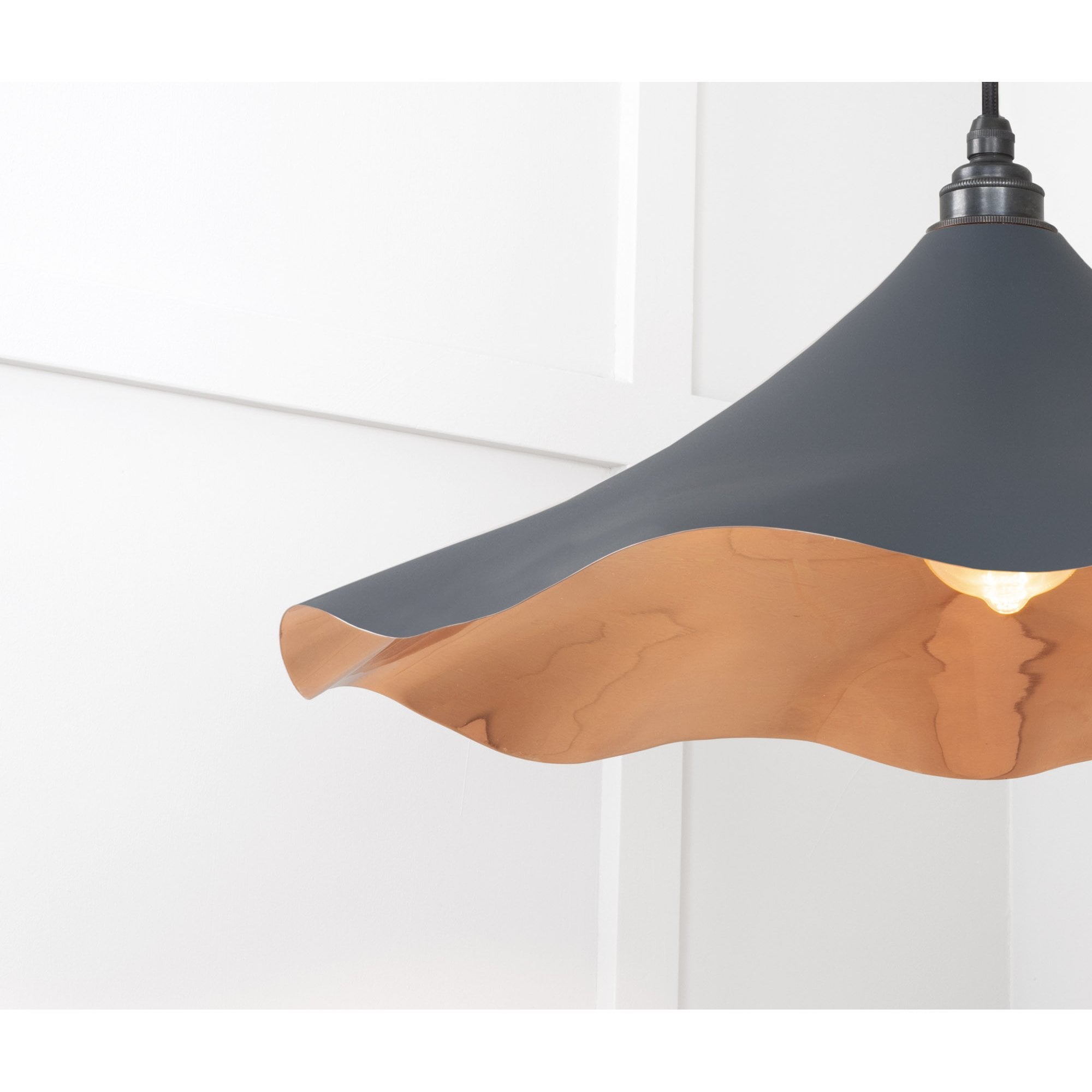 From The Anvil Smooth Copper Flora Pendant - Soot (Dark Grey)
