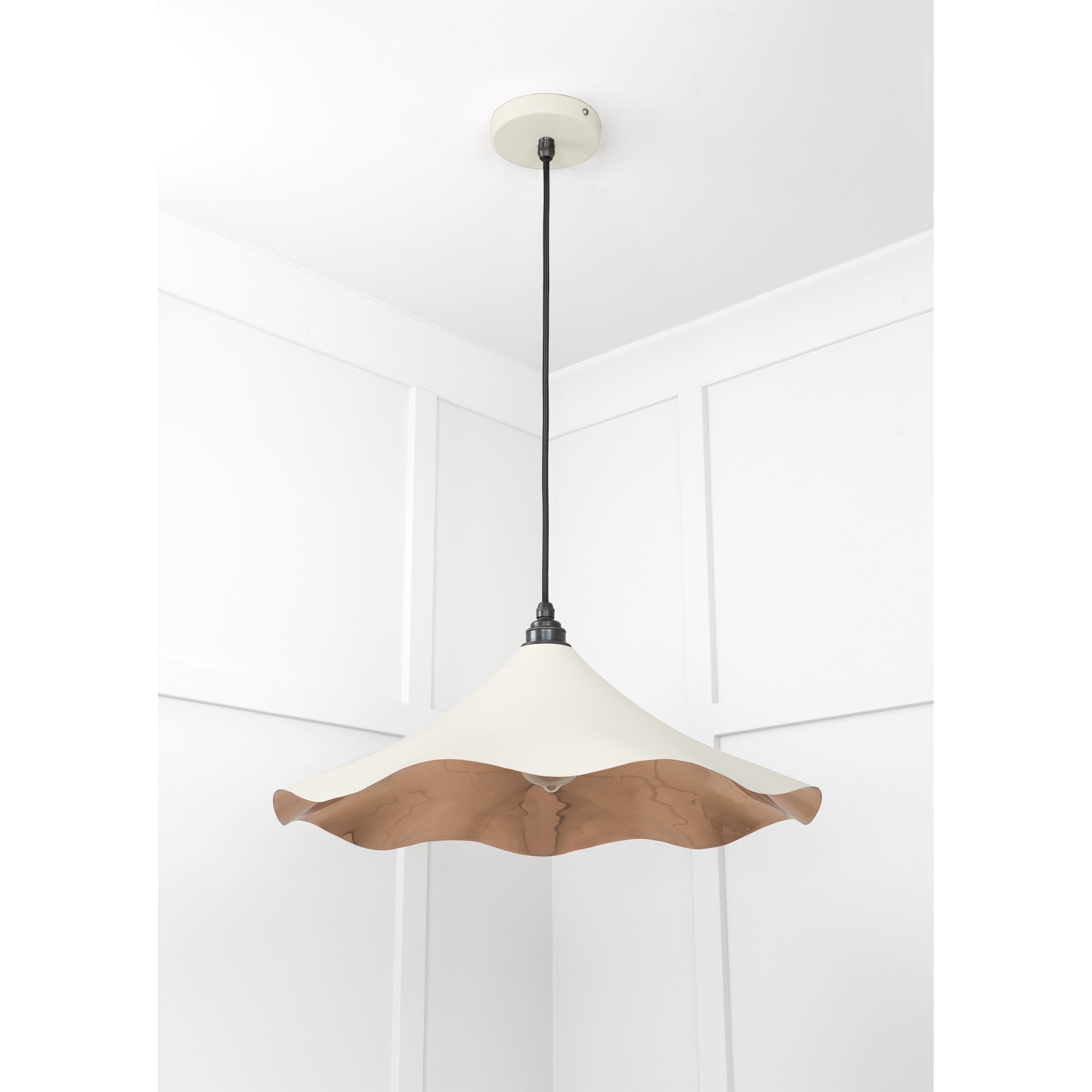 From The Anvil Smooth Copper Flora Pendant - Teasel (Off White/Cream)