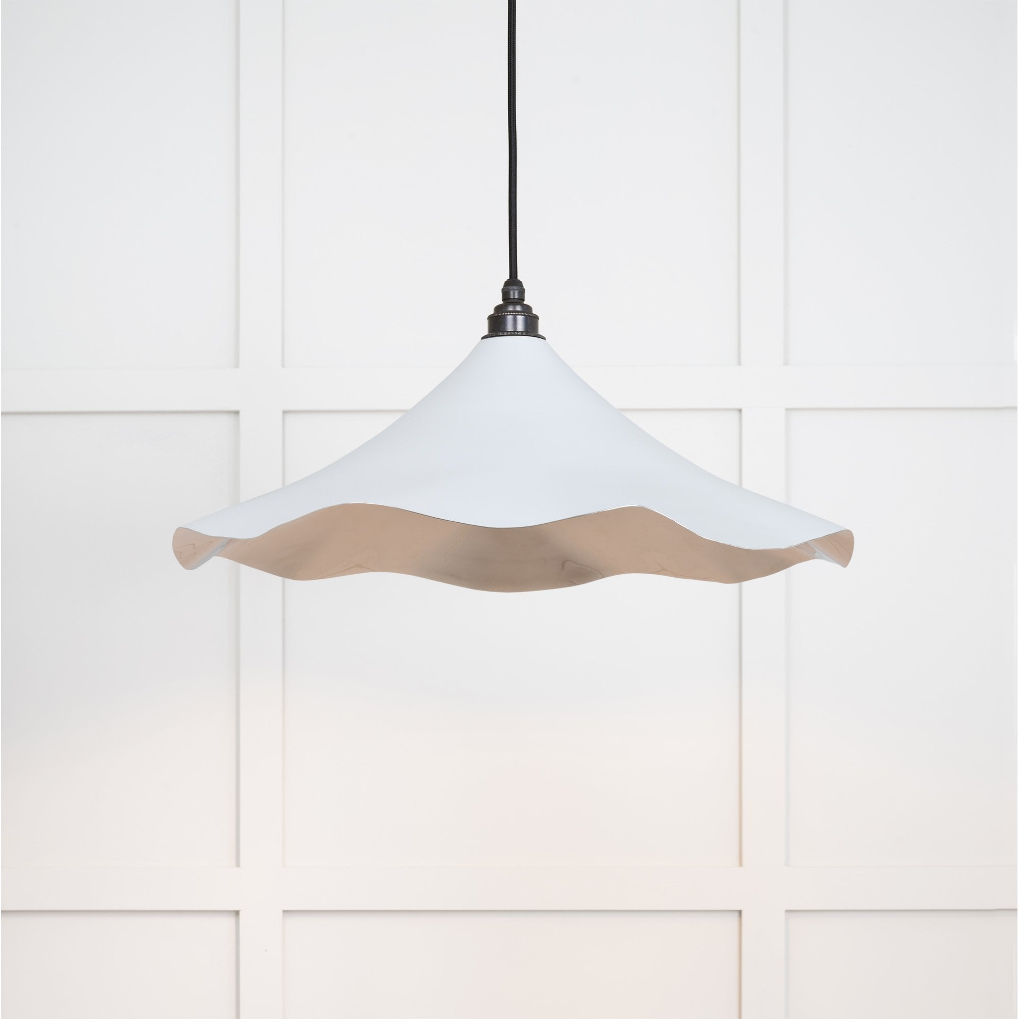From The Anvil Smooth Nickel Flora Pendant - Birch (Pale Grey)