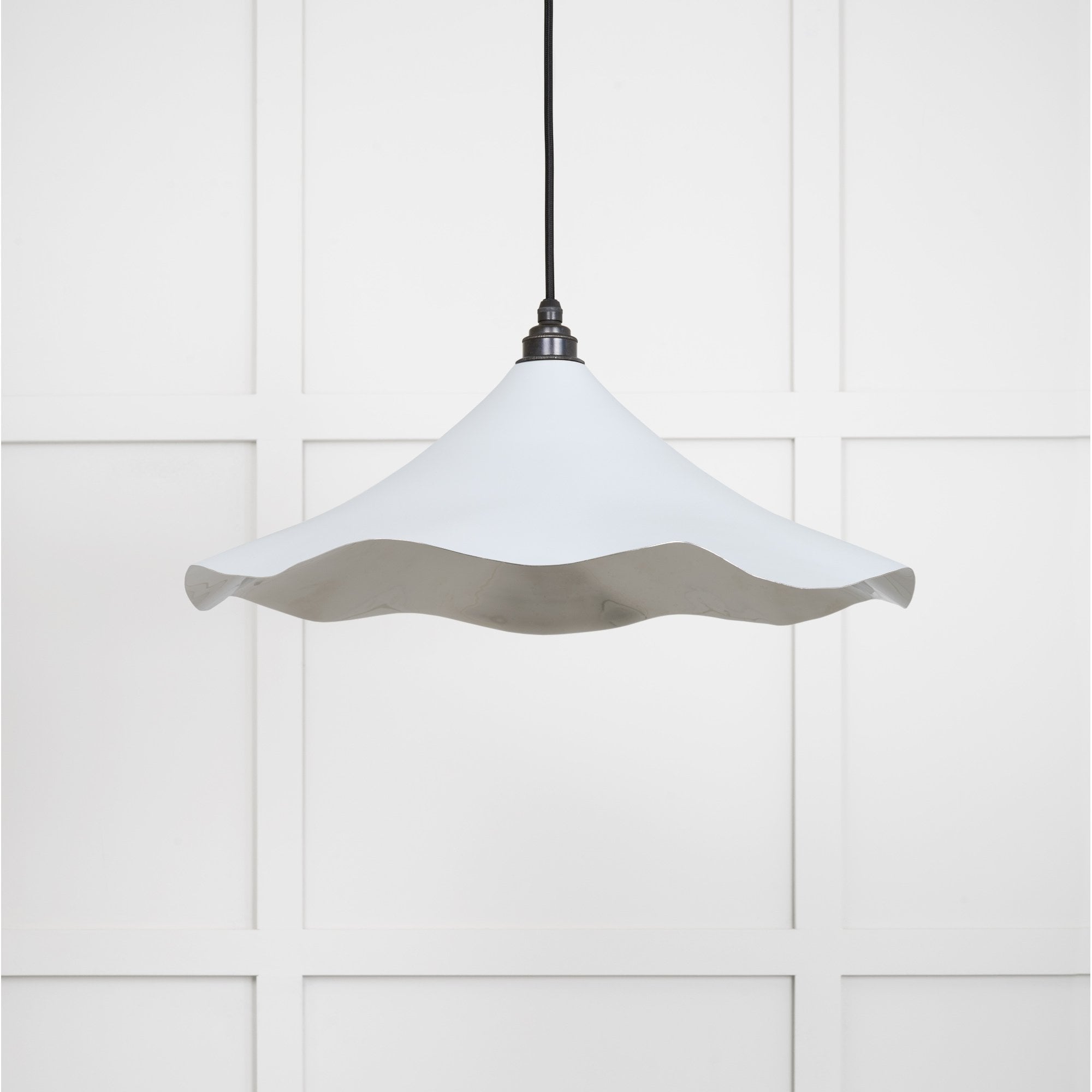 From The Anvil Smooth Nickel Flora Pendant - Birch (Pale Grey)