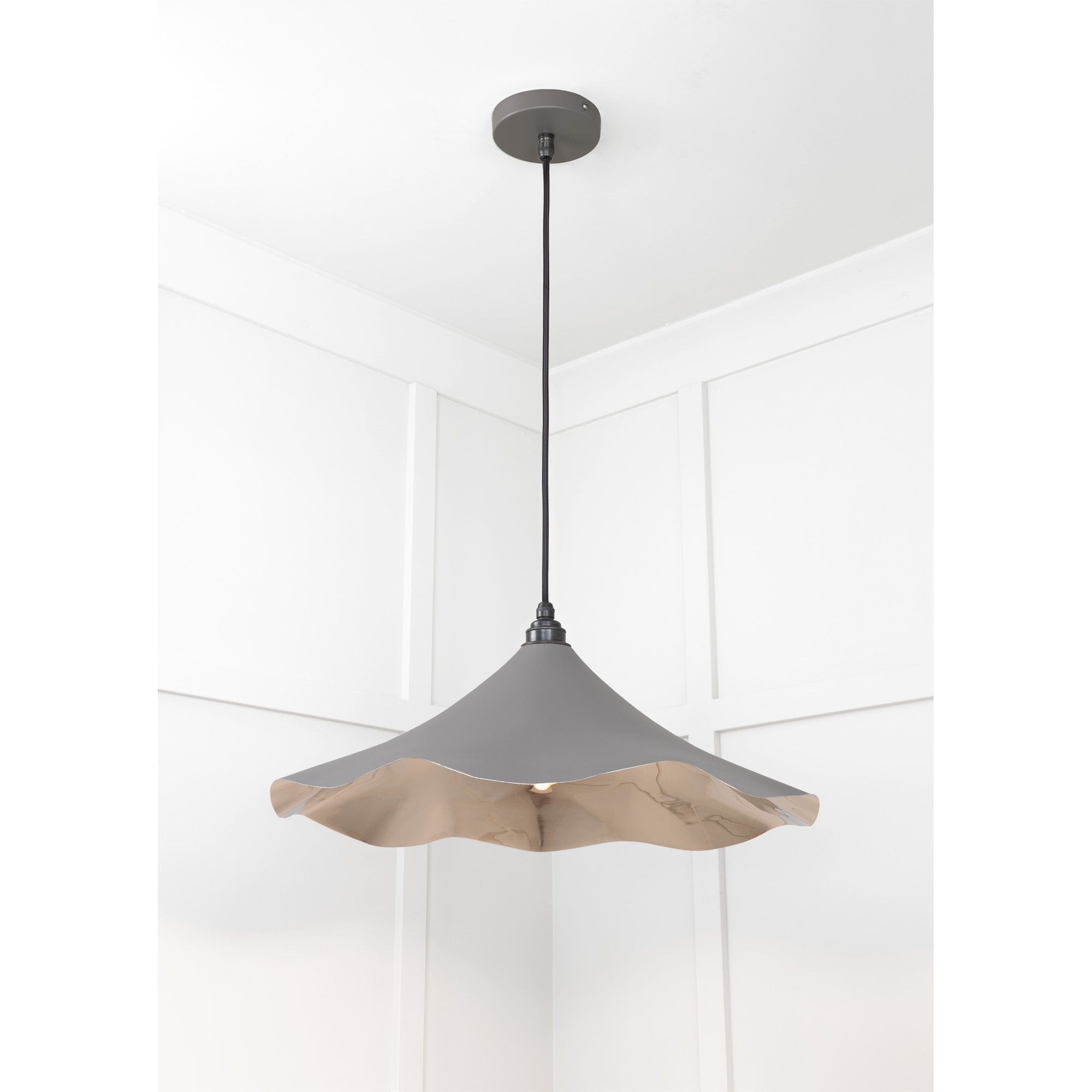 From The Anvil Smooth Nickel Flora Pendant - Bluff (Warm Grey)