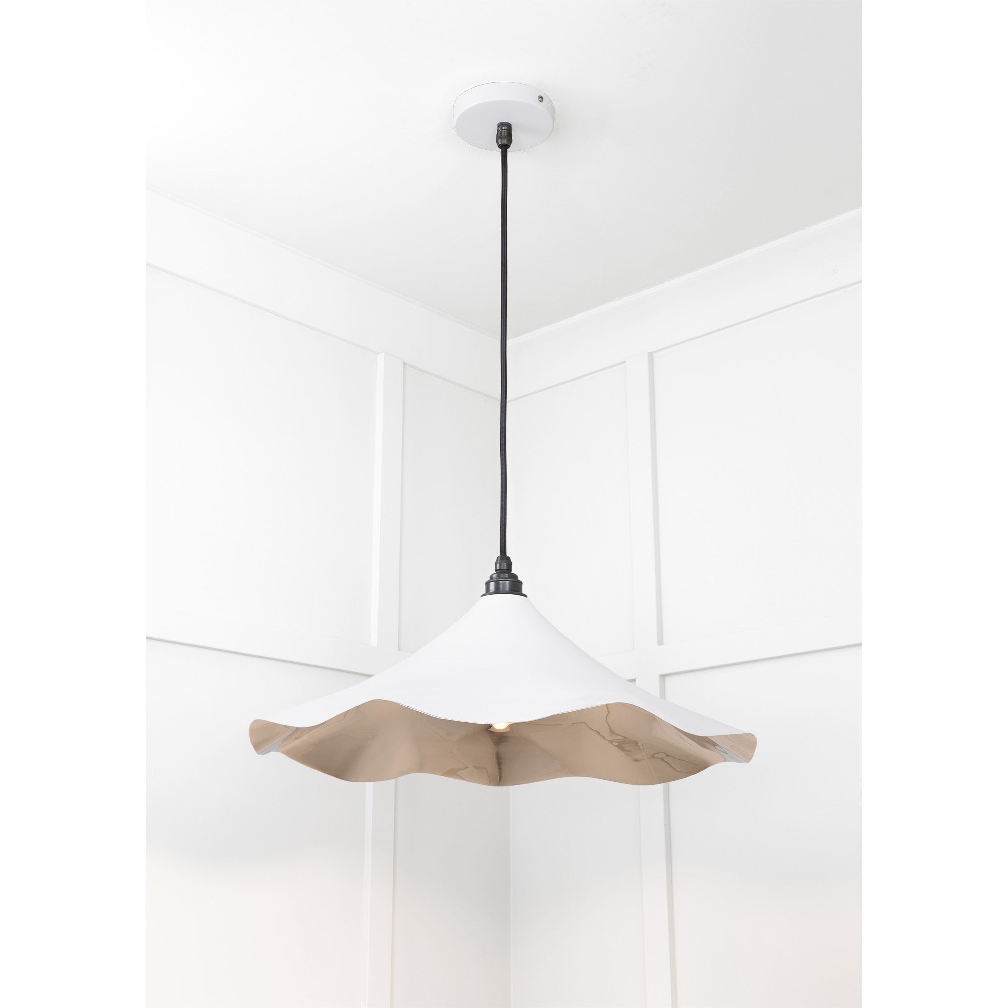 From The Anvil Smooth Nickel Flora Pendant - Flock (Matt White)
