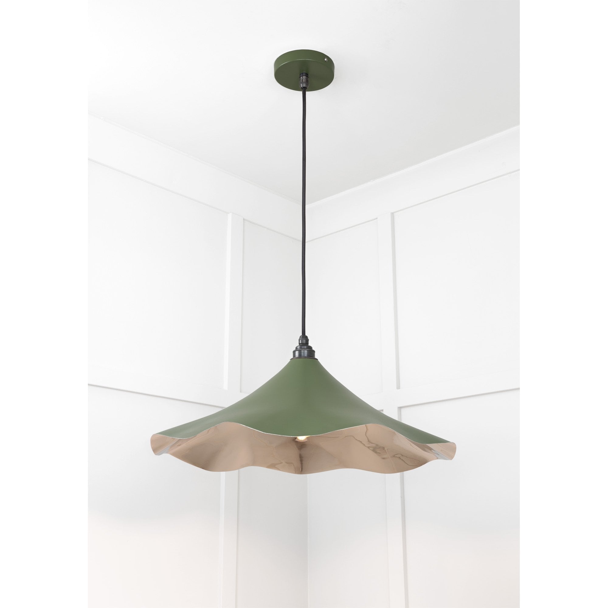 From The Anvil Smooth Nickel Flora Pendant - Heath (Earthy Green)
