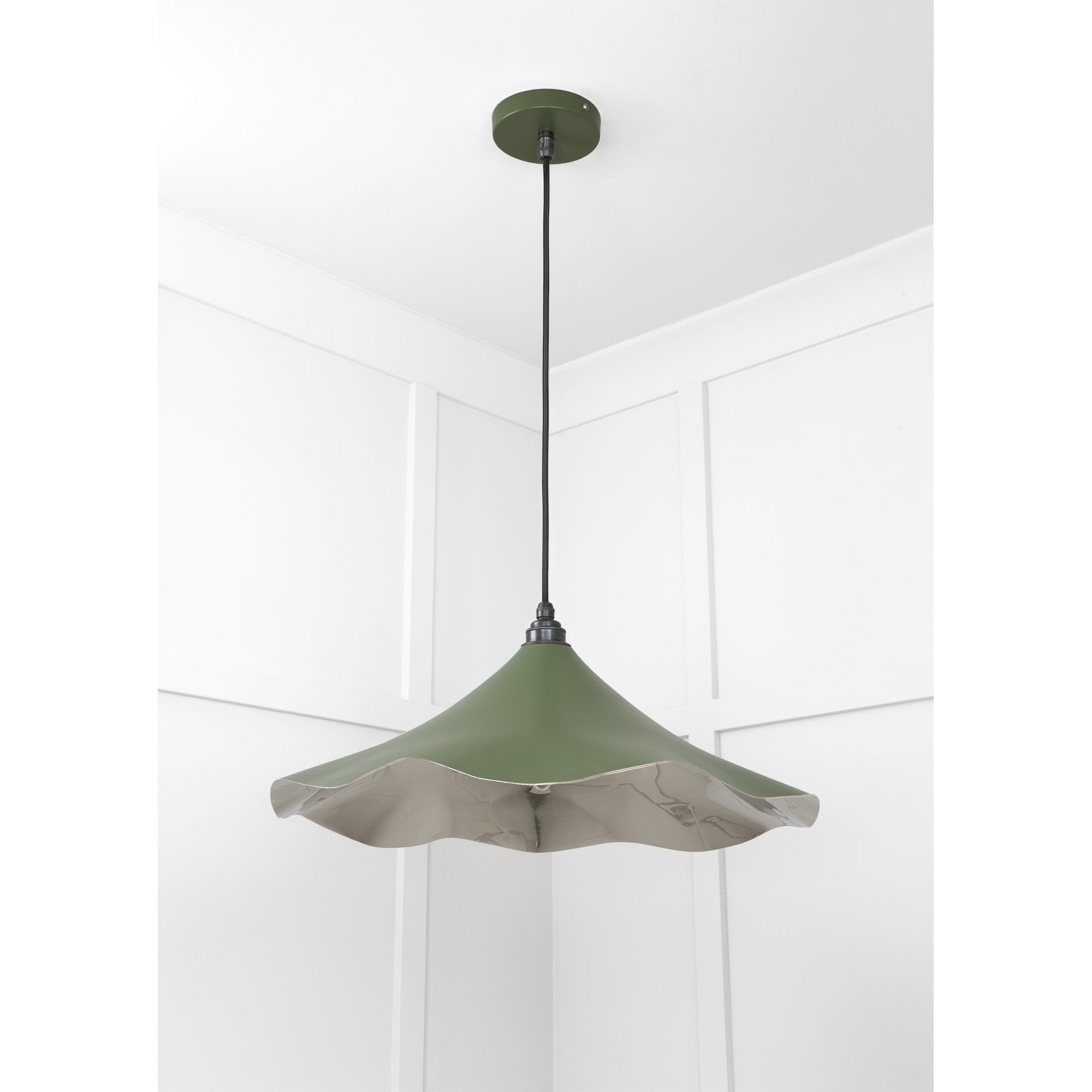 From The Anvil Smooth Nickel Flora Pendant - Heath (Earthy Green)