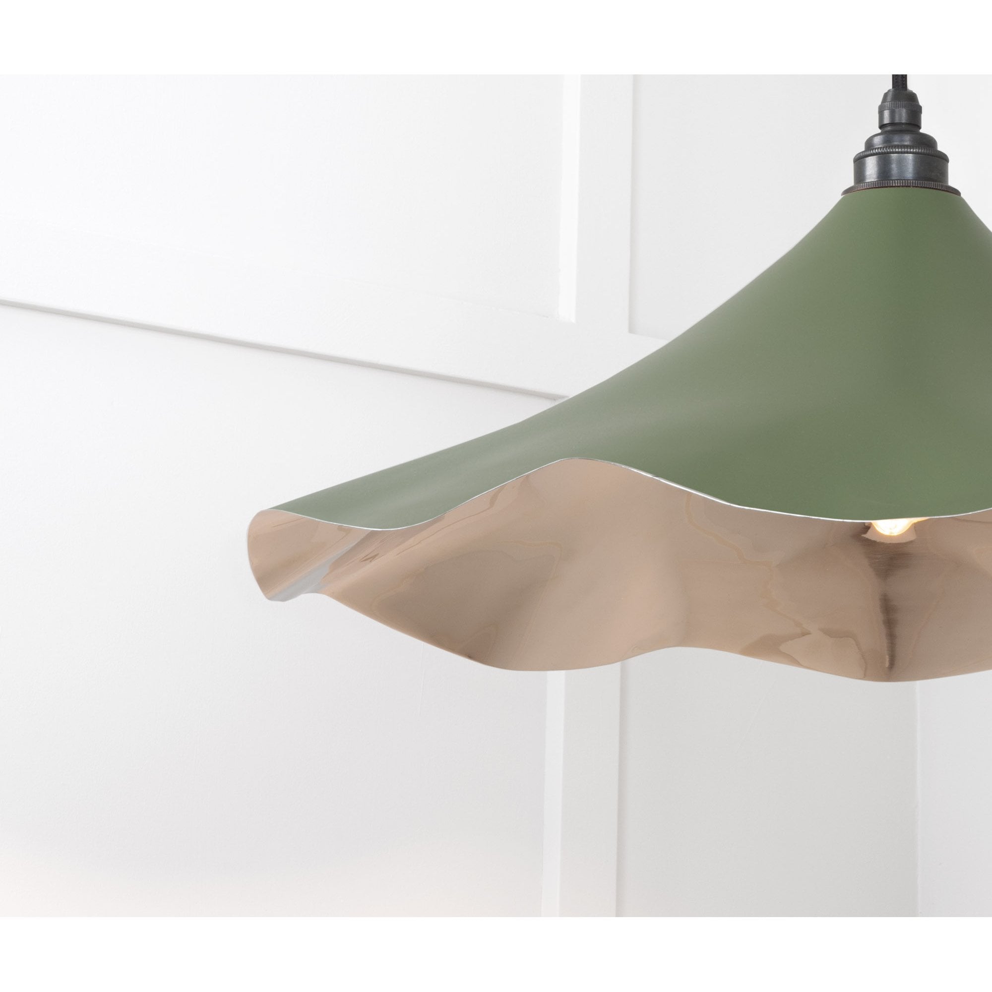 From The Anvil Smooth Nickel Flora Pendant - Heath (Earthy Green)