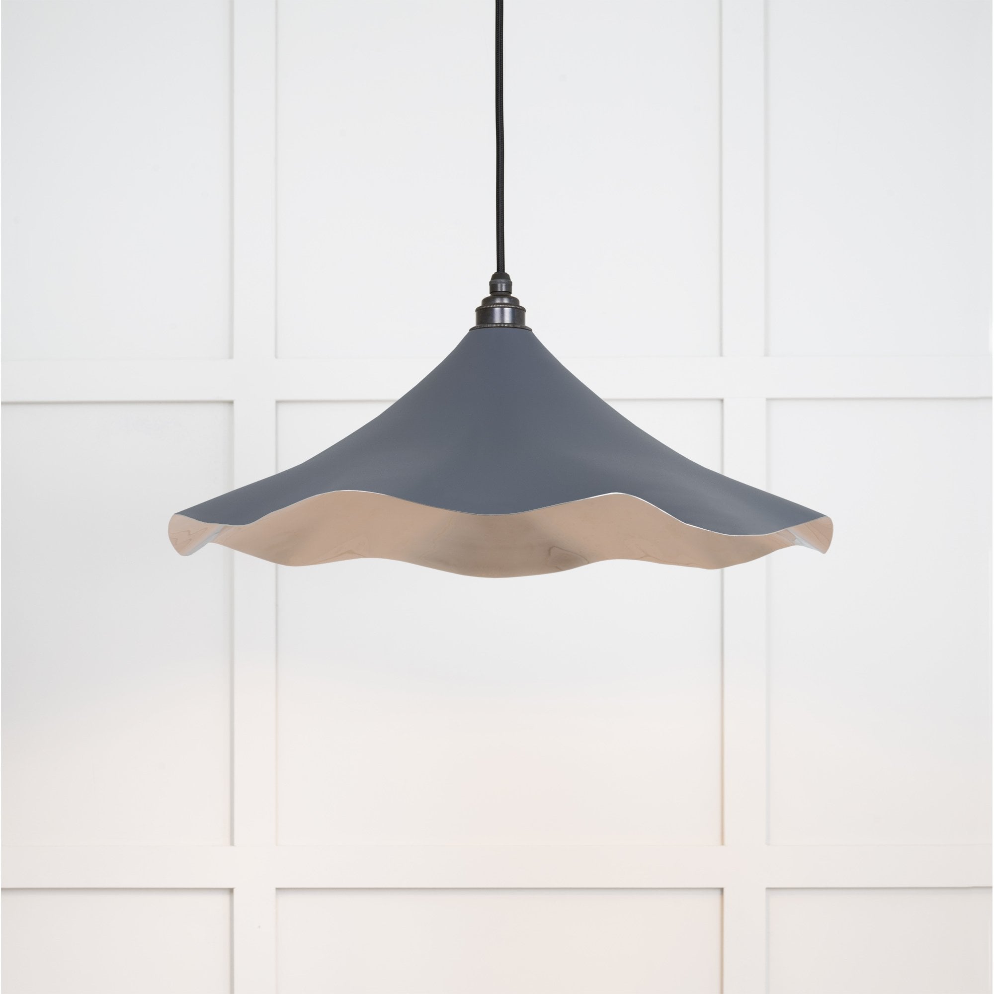 From The Anvil Smooth Nickel Flora Pendant - Slate (Mid Grey)