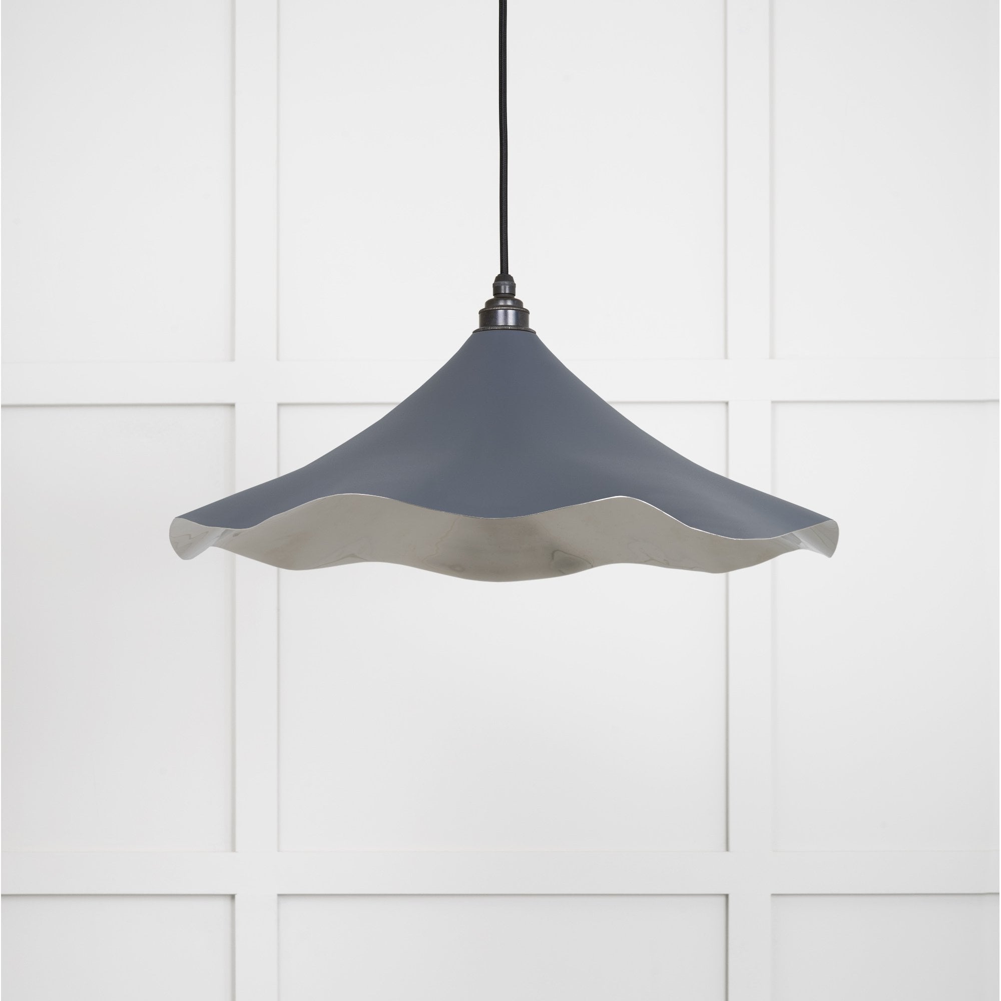 From The Anvil Smooth Nickel Flora Pendant - Slate (Mid Grey)
