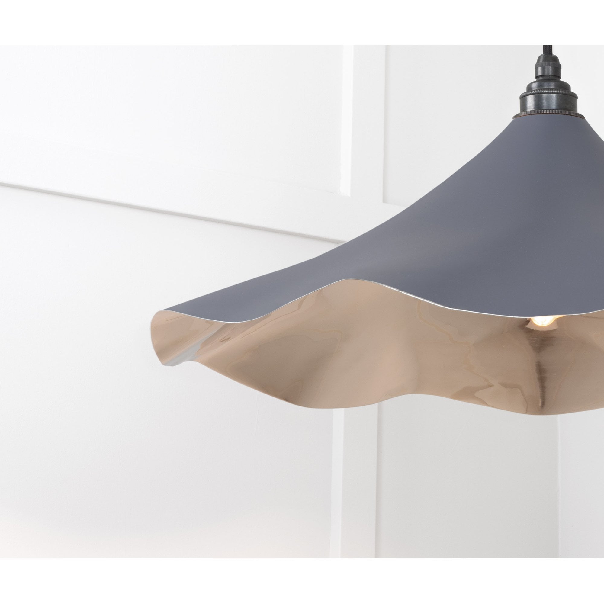 From The Anvil Smooth Nickel Flora Pendant - Slate (Mid Grey)