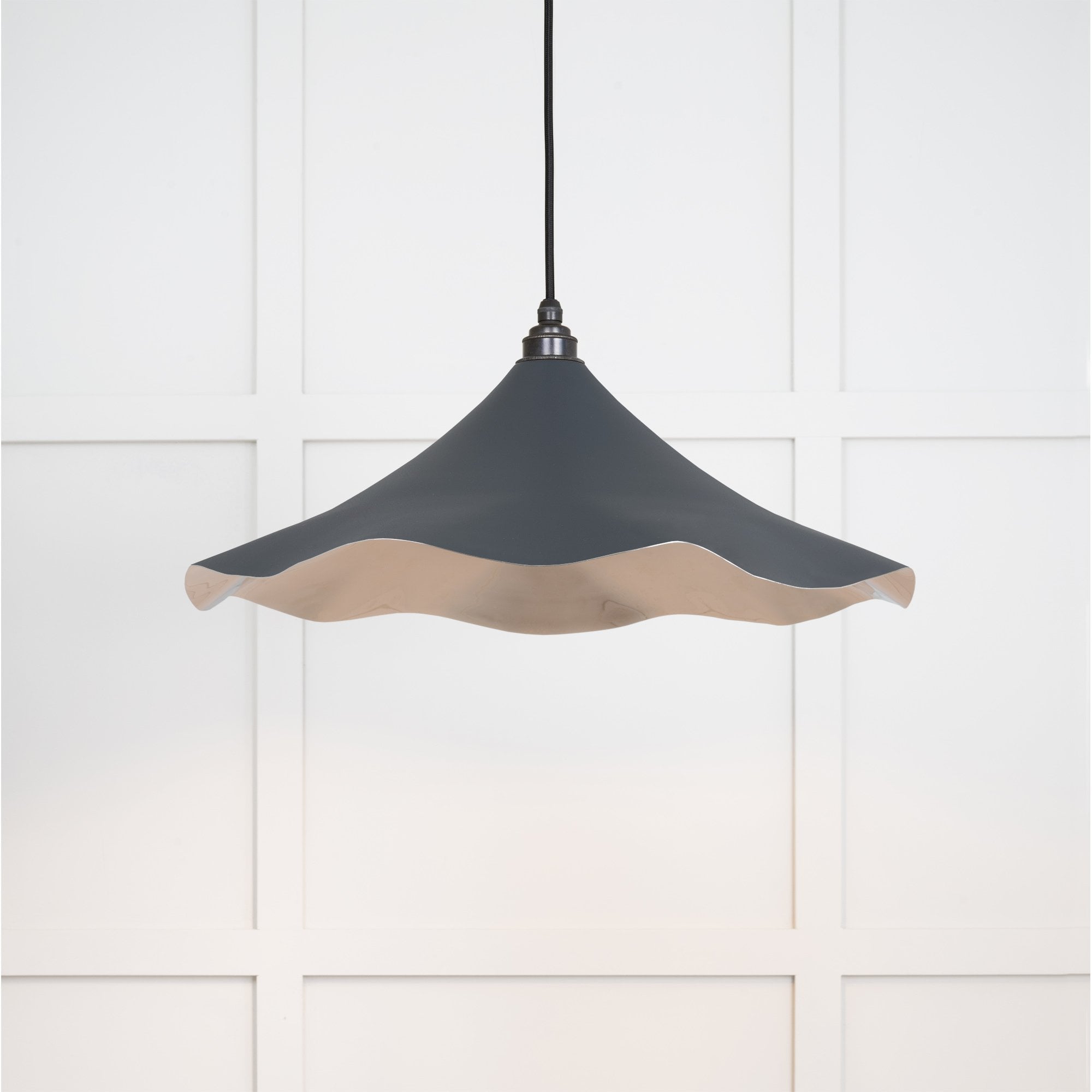 From The Anvil Smooth Nickel Flora Pendant - Soot (Dark Grey)