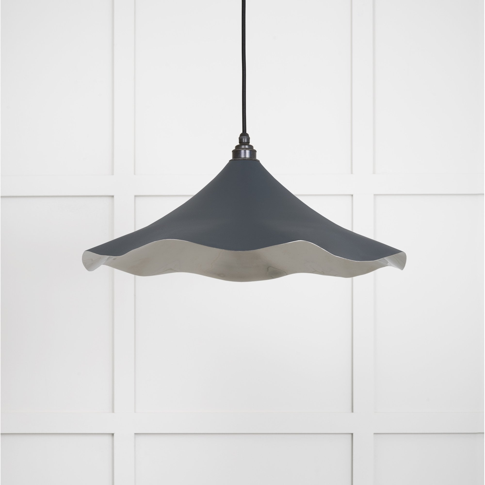 From The Anvil Smooth Nickel Flora Pendant - Soot (Dark Grey)