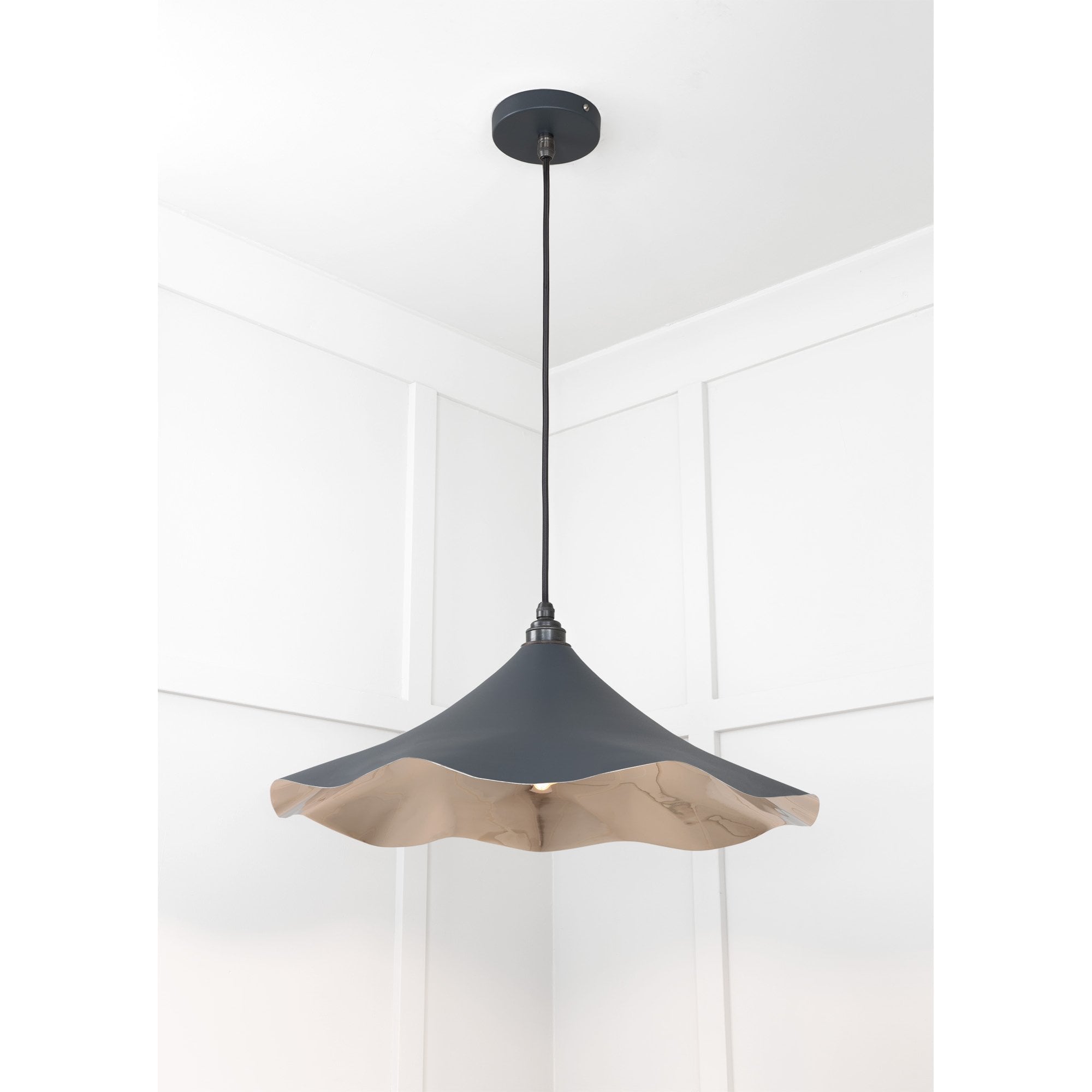 From The Anvil Smooth Nickel Flora Pendant - Soot (Dark Grey)