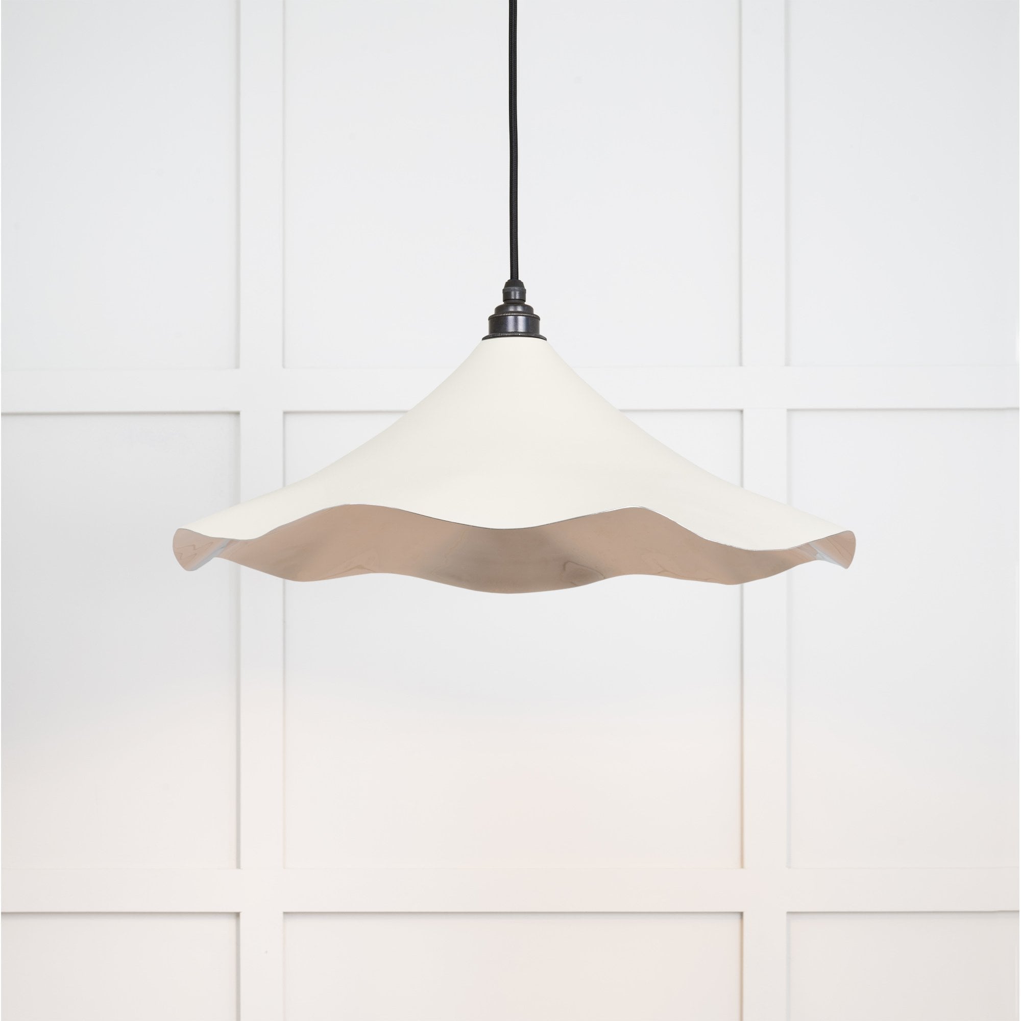 From The Anvil Smooth Nickel Flora Pendant - Teasel (Off White/Cream)