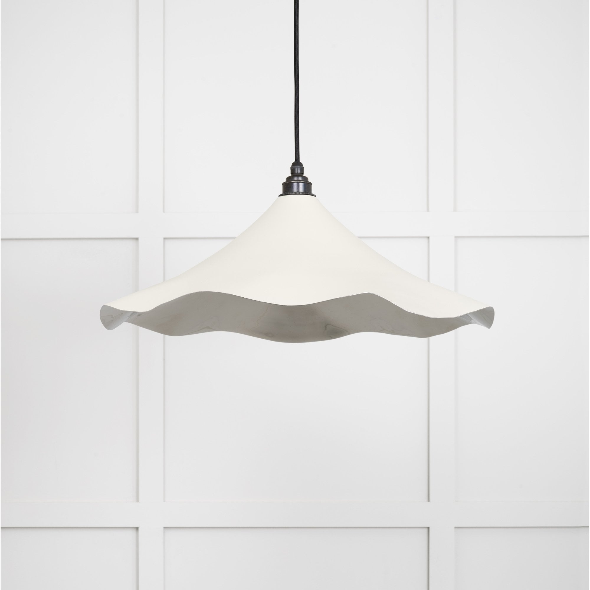 From The Anvil Smooth Nickel Flora Pendant - Teasel (Off White/Cream)