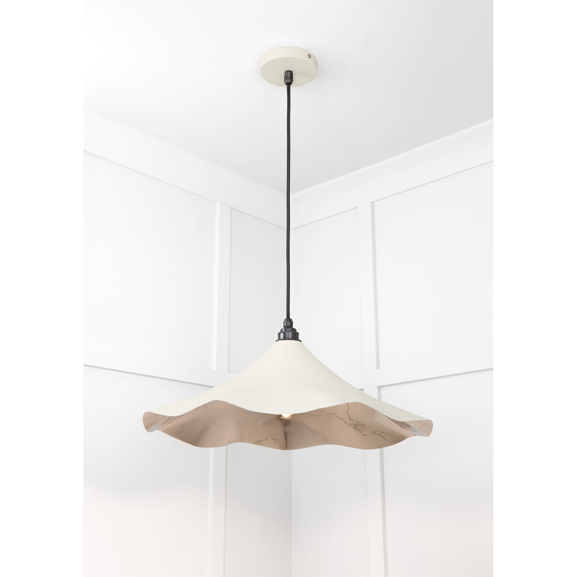 From The Anvil Smooth Nickel Flora Pendant - Teasel (Off White/Cream)