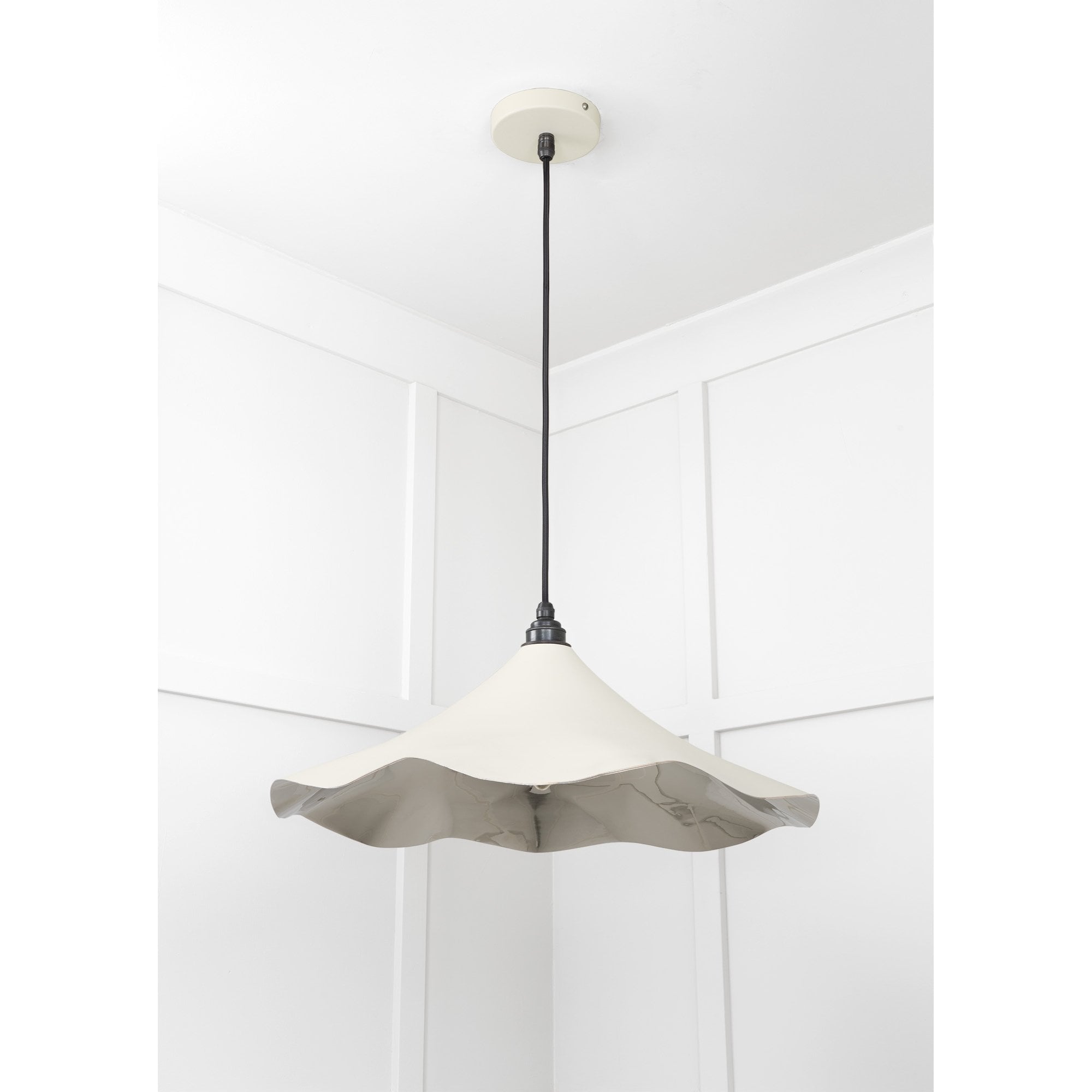 From The Anvil Smooth Nickel Flora Pendant - Teasel (Off White/Cream)