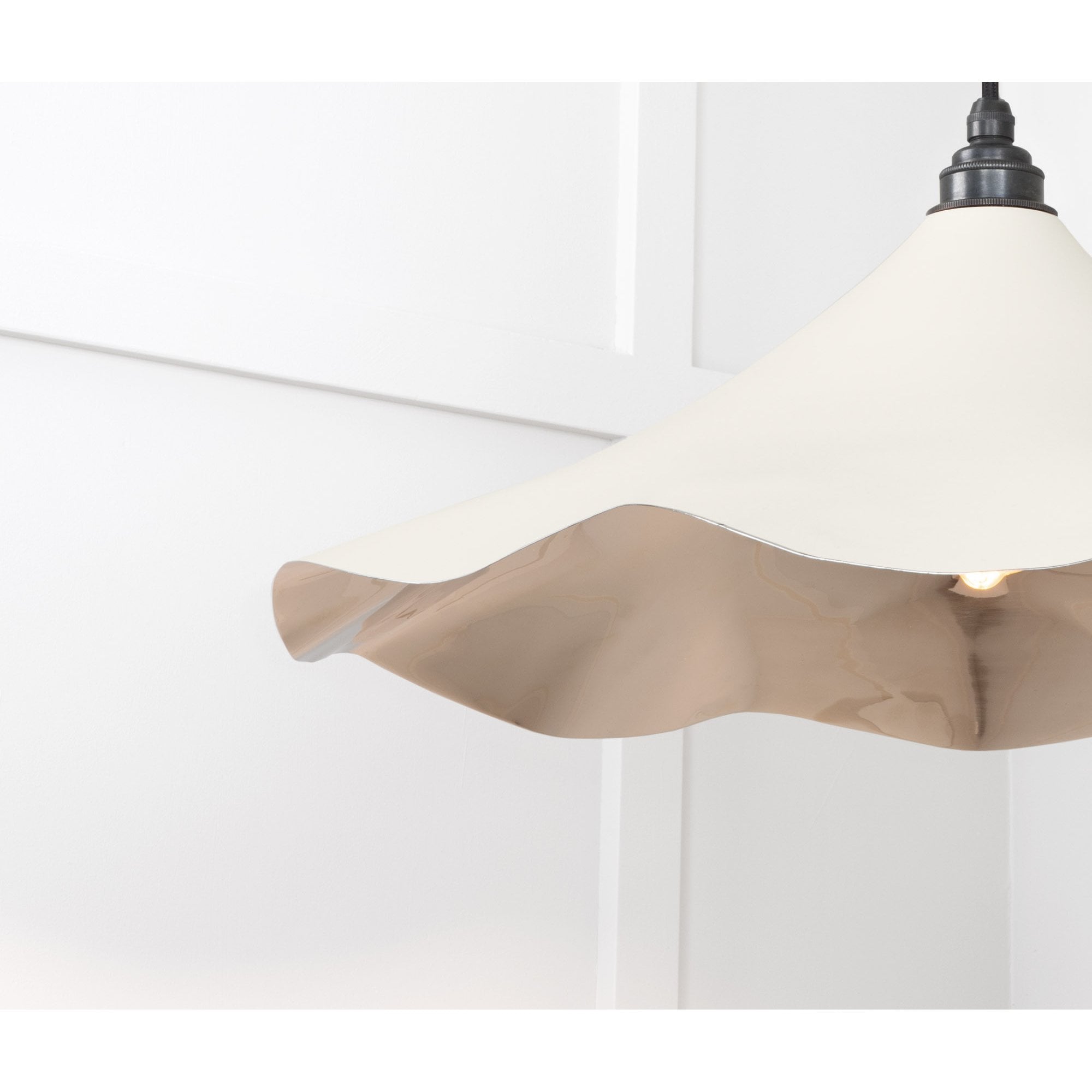 From The Anvil Smooth Nickel Flora Pendant - Teasel (Off White/Cream)