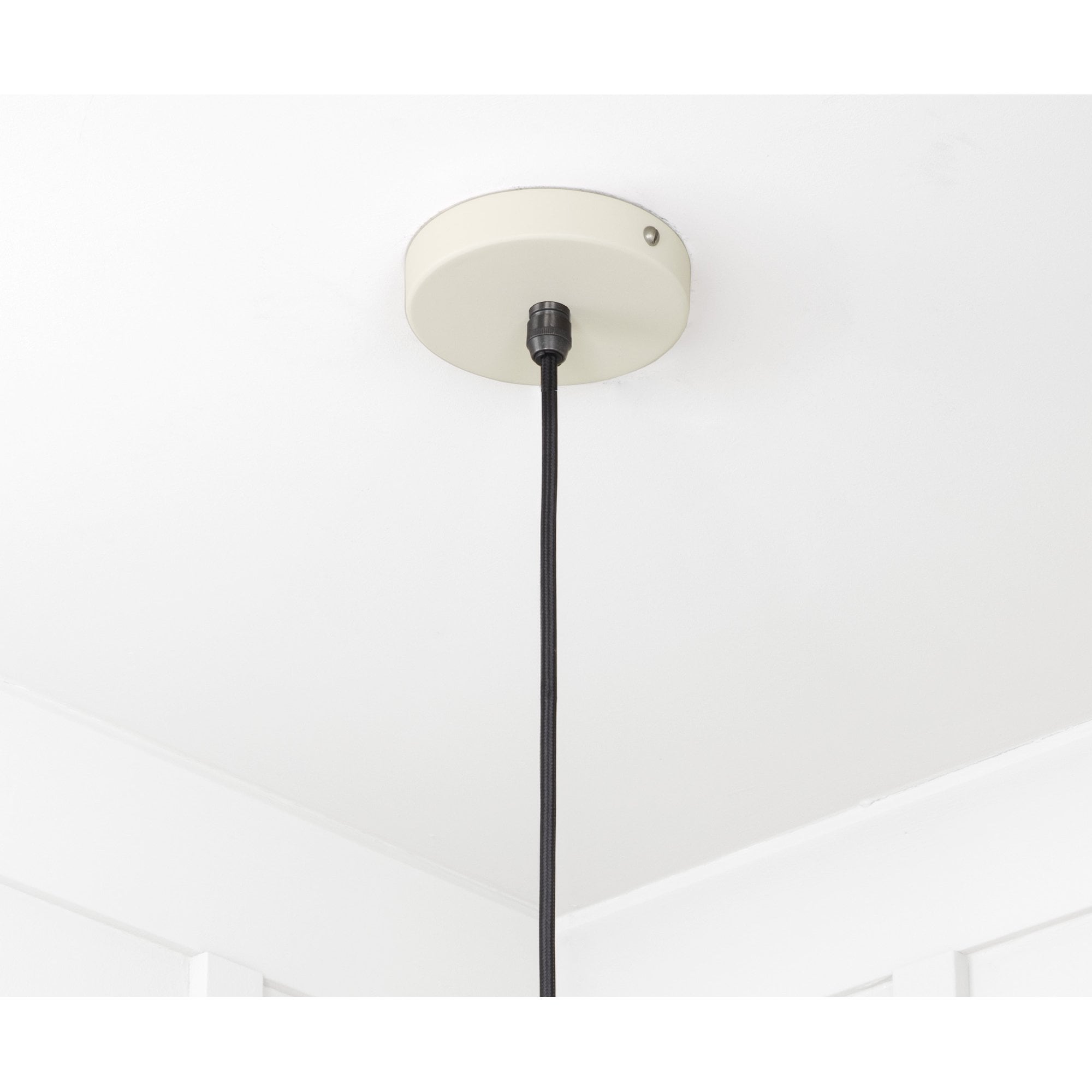 From The Anvil Smooth Nickel Flora Pendant - Teasel (Off White/Cream)