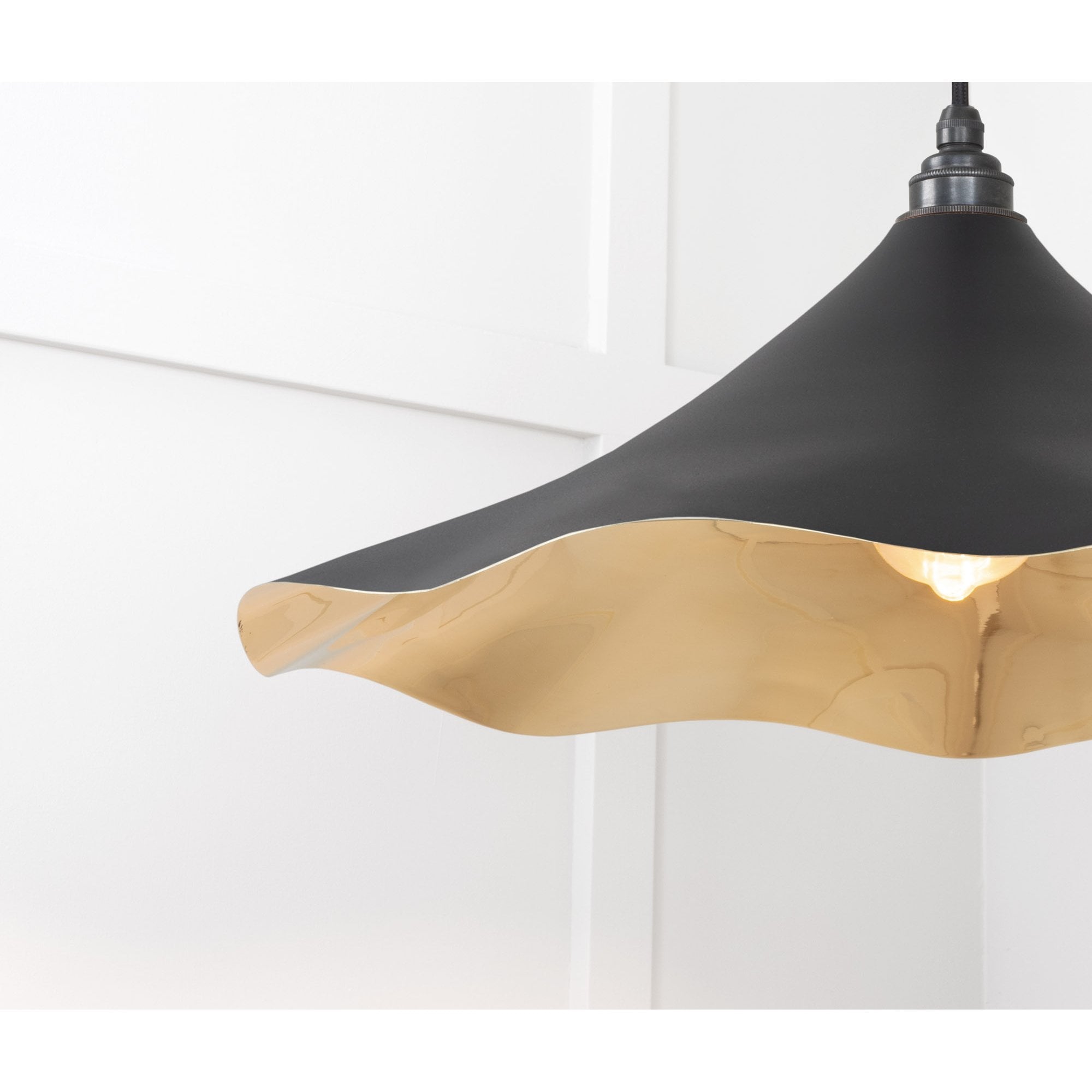 From The Anvil Smooth Brass Flora Pendant - Elan Black