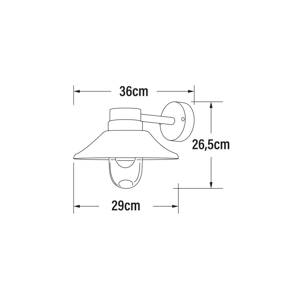 Konstsmide Vega Hooded 8W LED Wall Light - Black