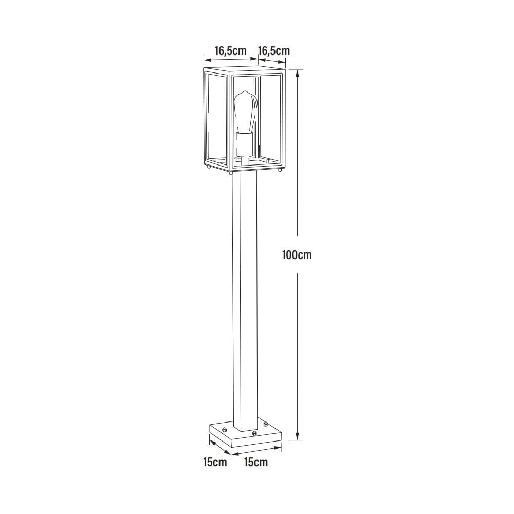 Konstsmide Carpi Short Pole Light - Matt Black