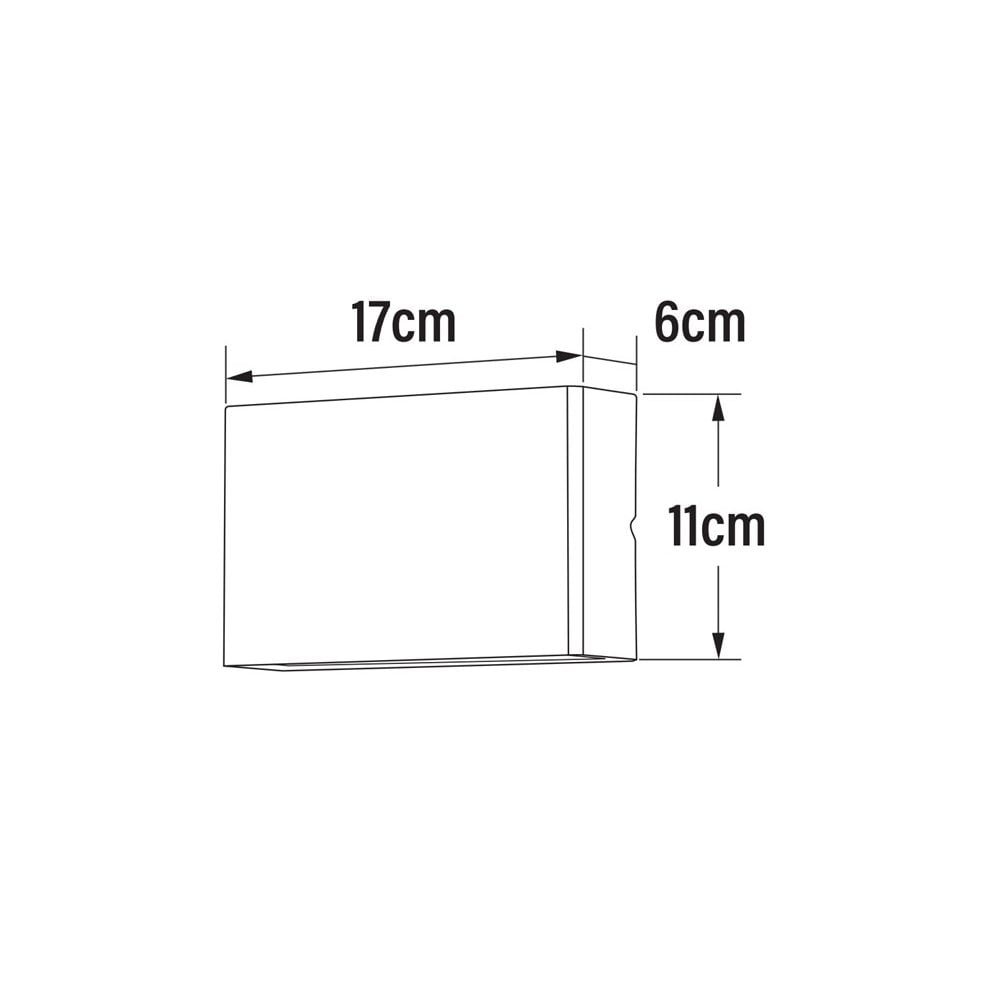 Konstsmide Chieri Rectangular LED Wall Light - Anthracite