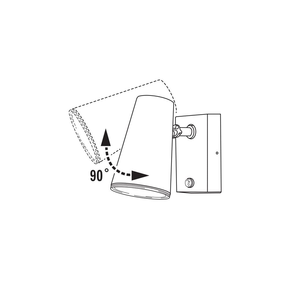 Konstsmide Fano Adjustable Wall Light with PIR - Matt White