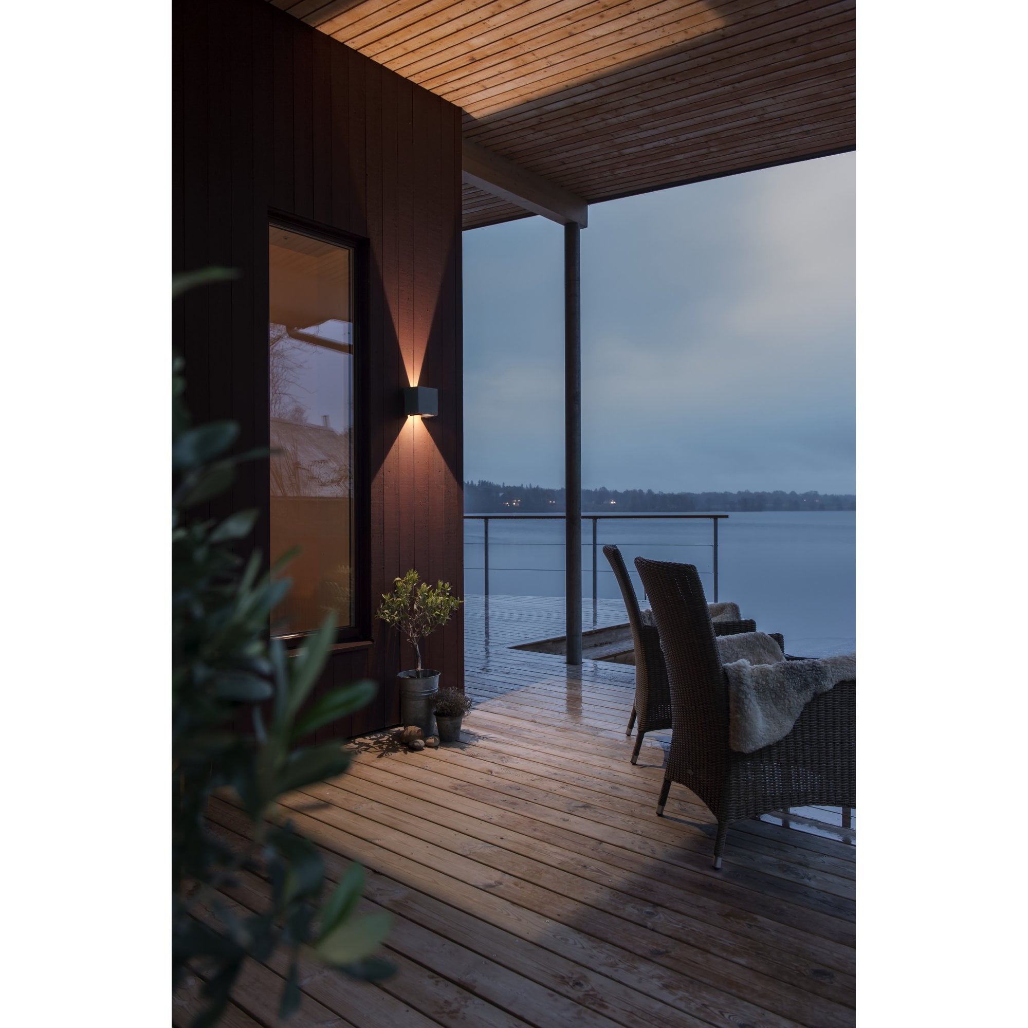 Konstsmide Cremona Square LED Up/Down Wall Light - Anthracite