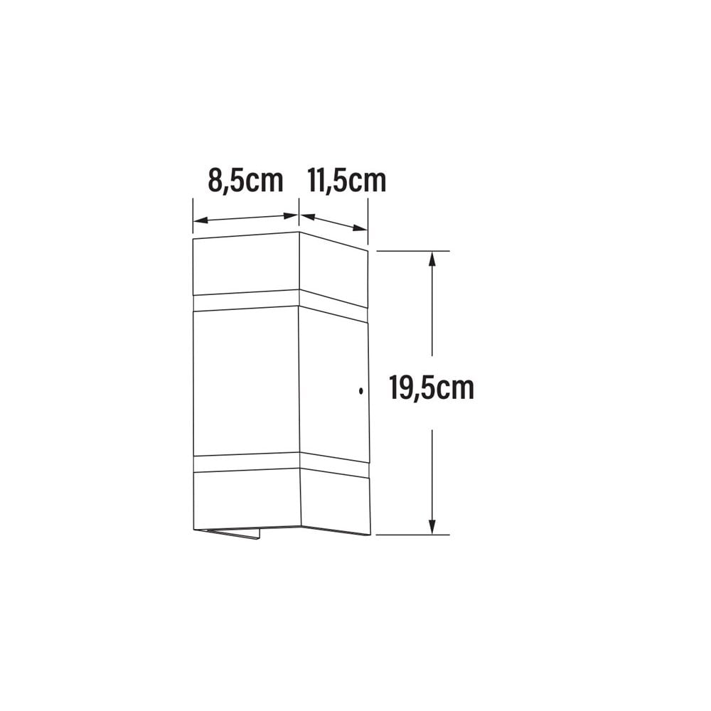 Konstsmide Cremona Rectangular Stripe LED Up/Down Wall Light - Anthracite