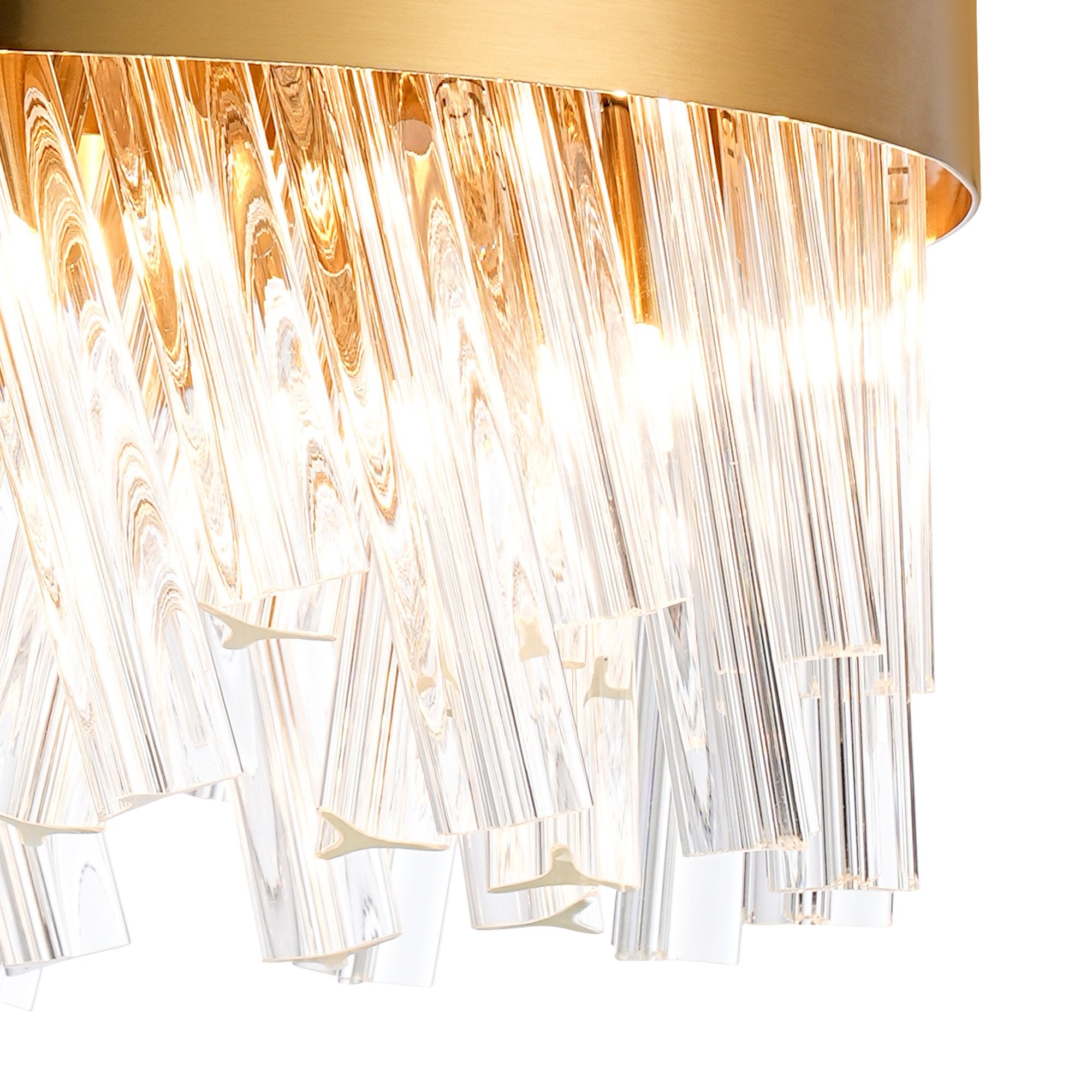Fabula Farnley 10 Light Round Pendant - Brass & Clear Glass
