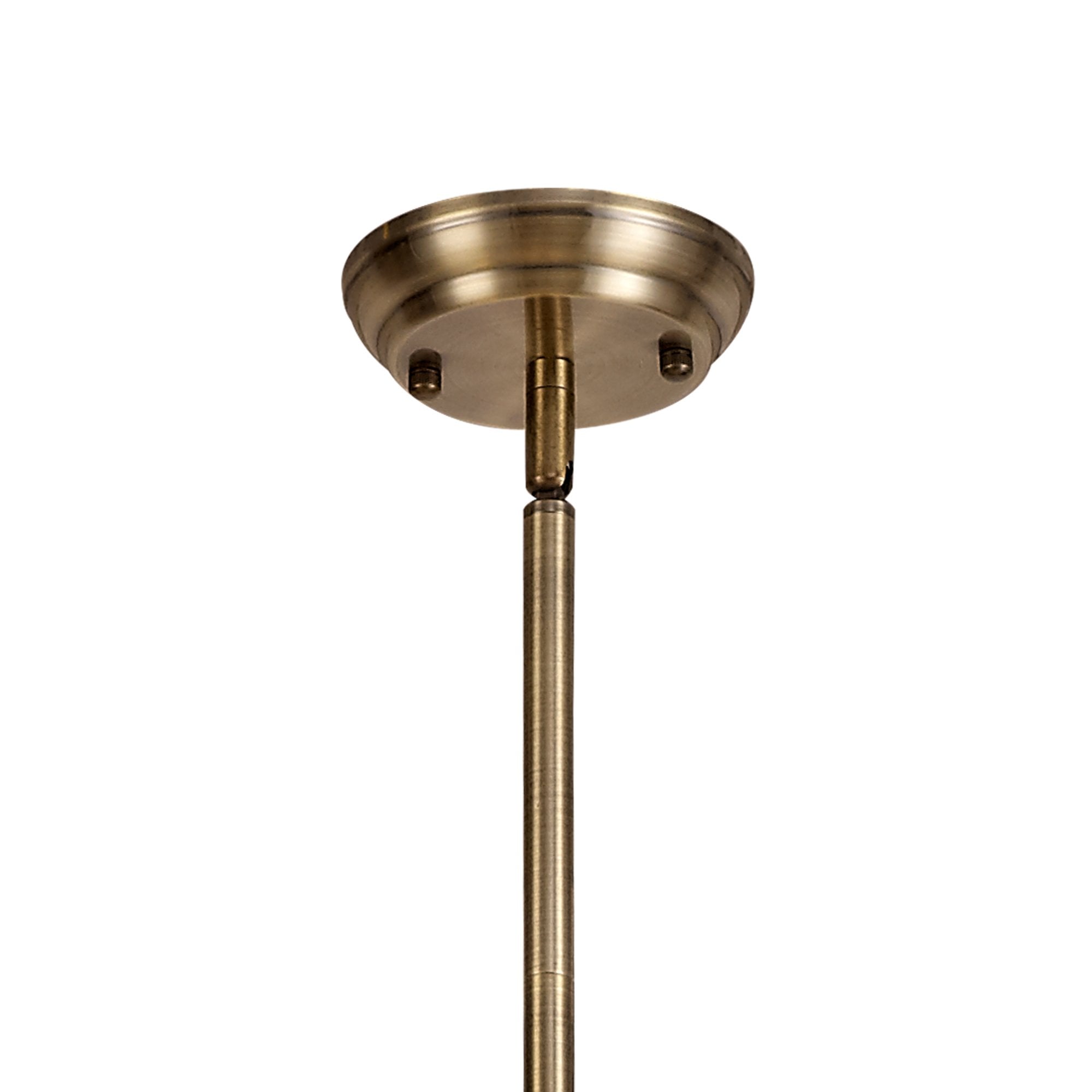 Fabula Amberley 3 Light Linear Pendant - 30cm Tiffany Shade - Antique Brass, Amber & Cream